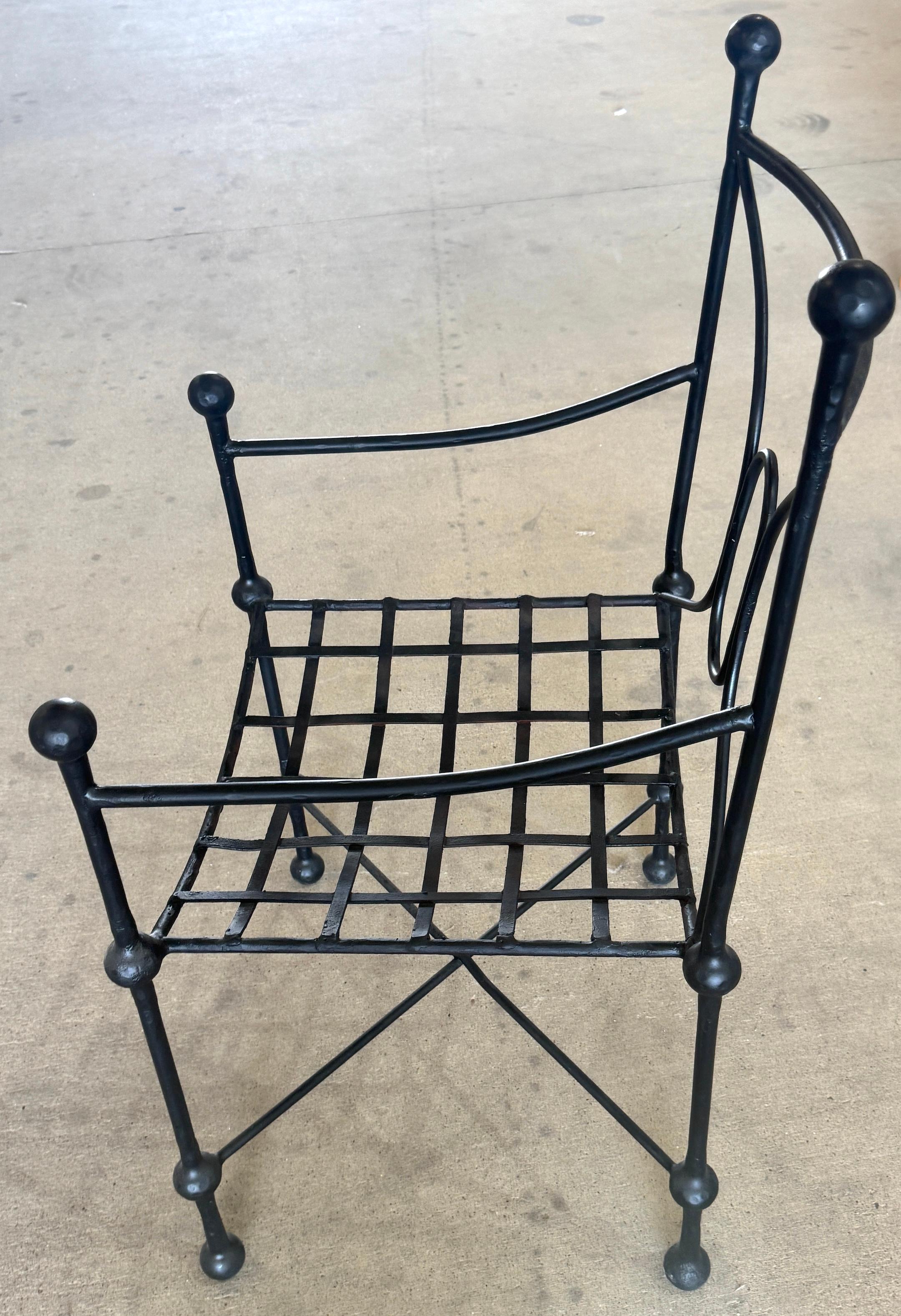 Set of Six Italian Wrought Iron Armchairs, Attributed to Mario Papperzini, 1960s For Sale 4