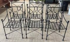Set of Six Italian Wrought Iron Armchairs, Attributed to Mario Papperzini, 1960s
