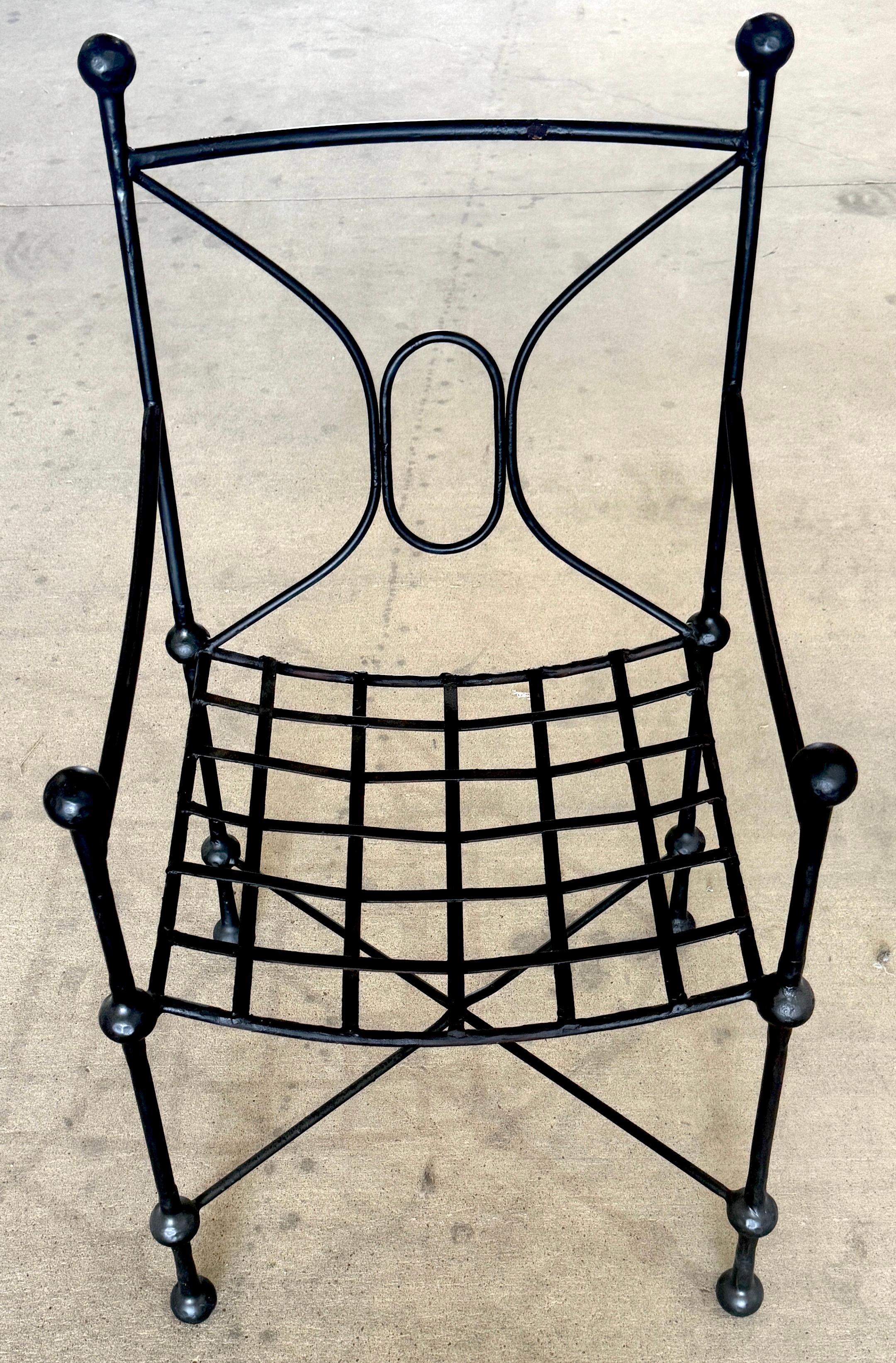 Set of Six Italian Wrought Iron Armchairs, Attributed to Mario Papperzini, 1960s In Good Condition For Sale In West Palm Beach, FL