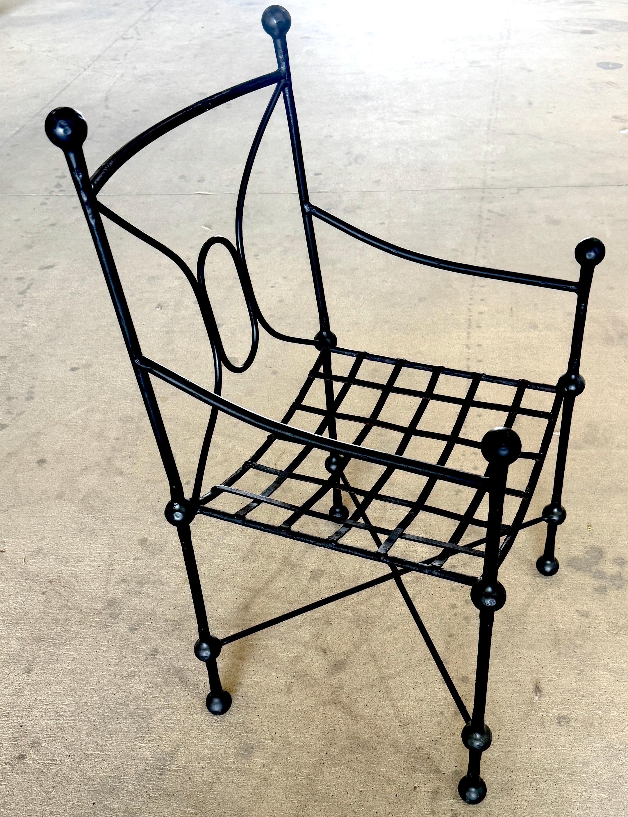 Set of Six Italian Wrought Iron Armchairs, Attributed to Mario Papperzini, 1960s For Sale 1
