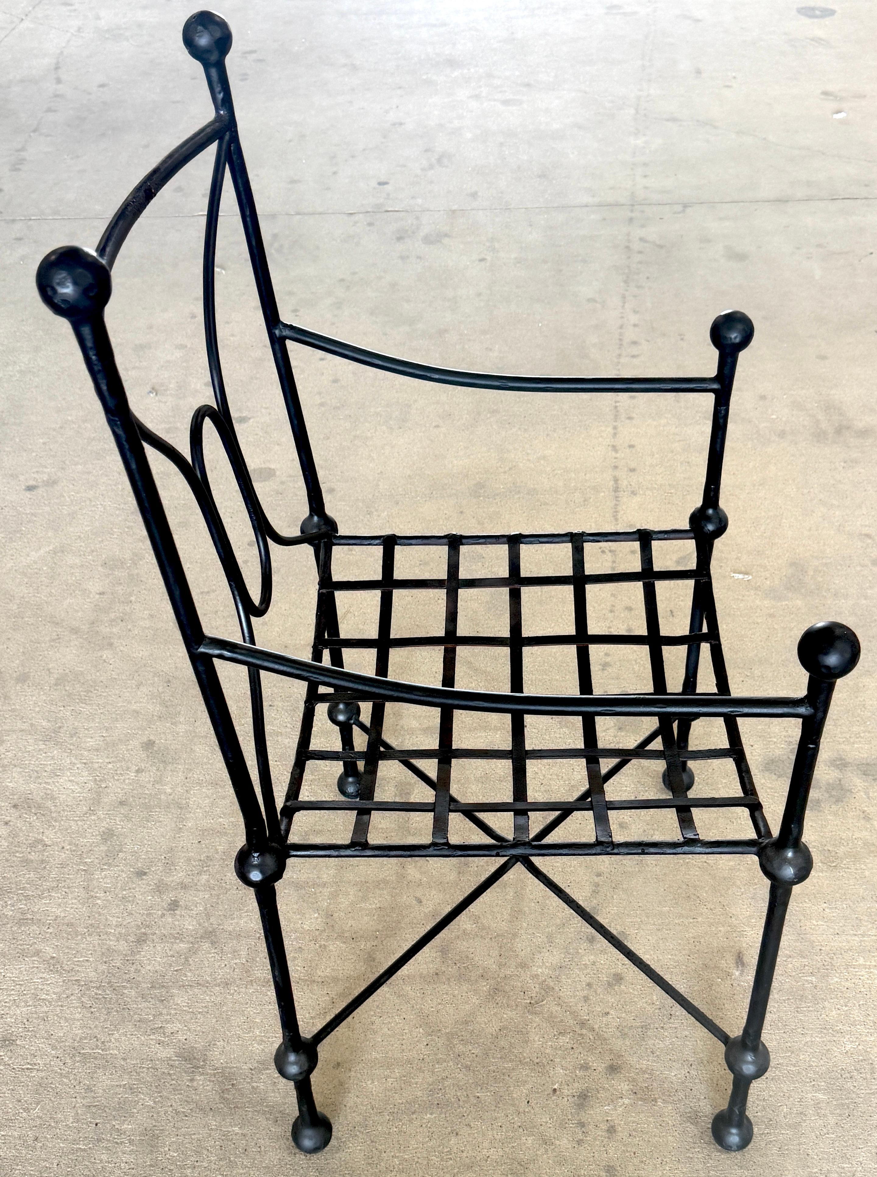 Set of Six Italian Wrought Iron Armchairs, Attributed to Mario Papperzini, 1960s For Sale 2