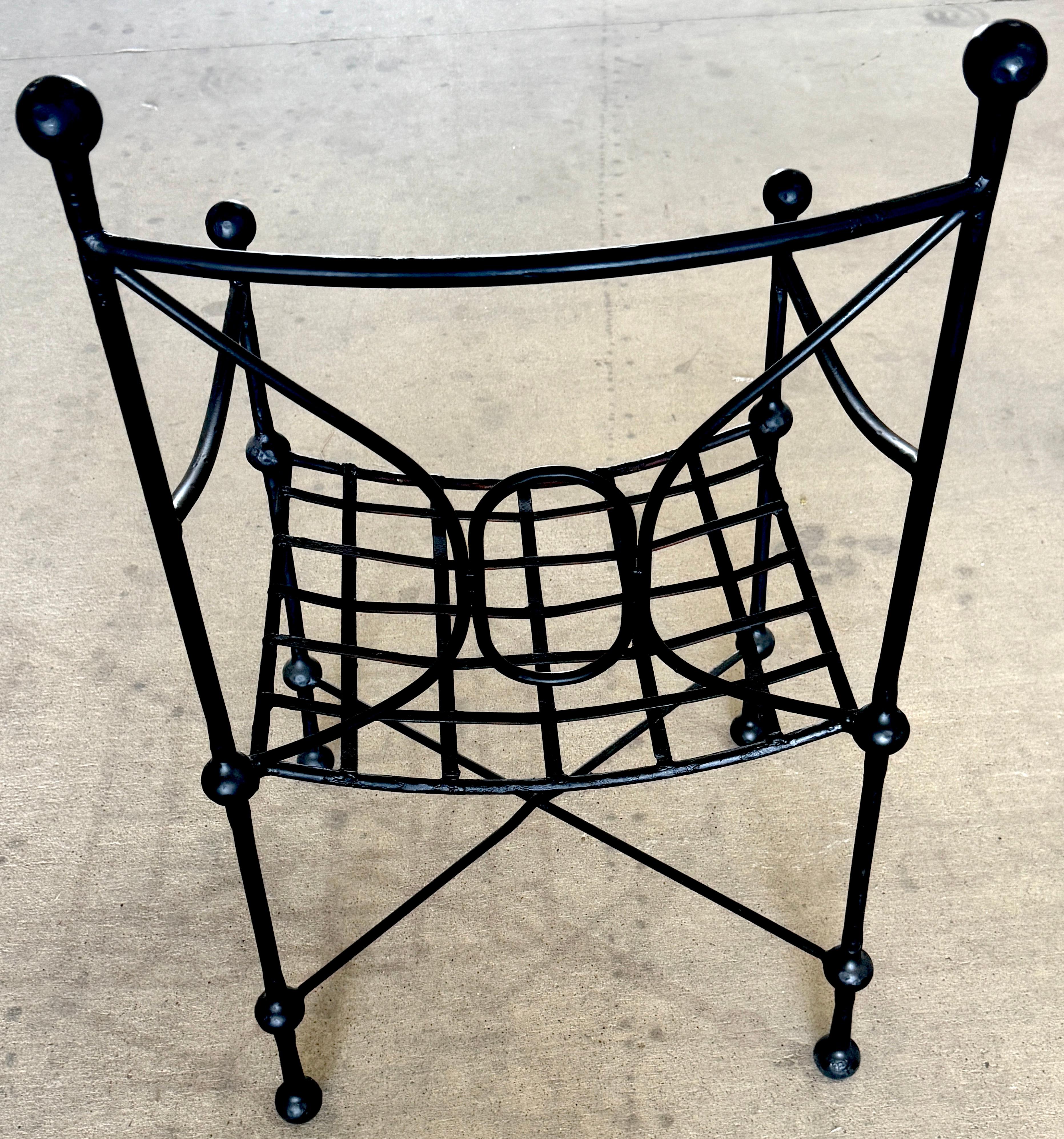 Set of Six Italian Wrought Iron Armchairs, Attributed to Mario Papperzini, 1960s For Sale 3