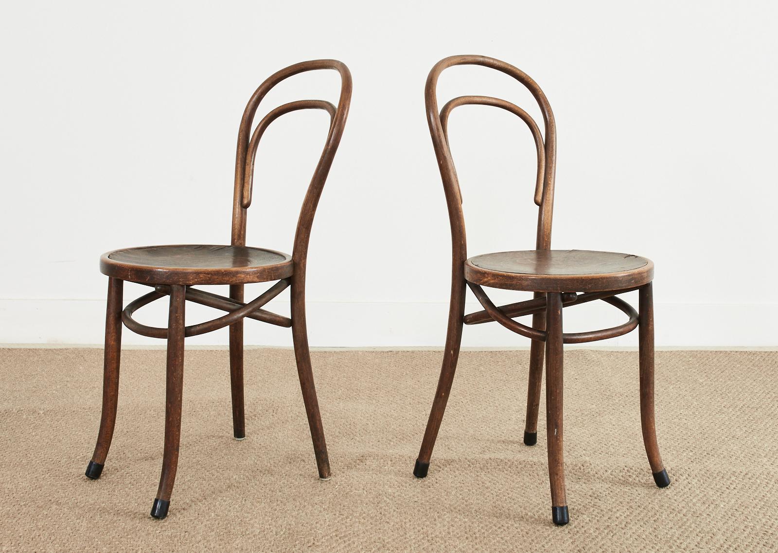 Polish Set of Six J and J Kohn for Thonet Bentwood Bistro Dining Chairs