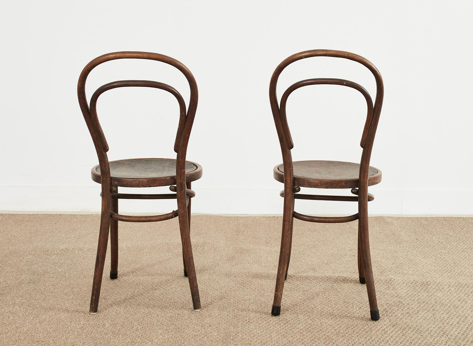Beech Set of Six J and J Kohn for Thonet Bentwood Bistro Dining Chairs