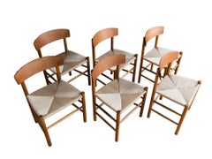 Set of Six "J39" Teak and Oak Dining Chairs by Børge Mogensen