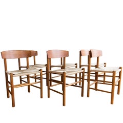 Set of Six "J39" Teak and Oak Dining Chairs by Børge Mogensen
