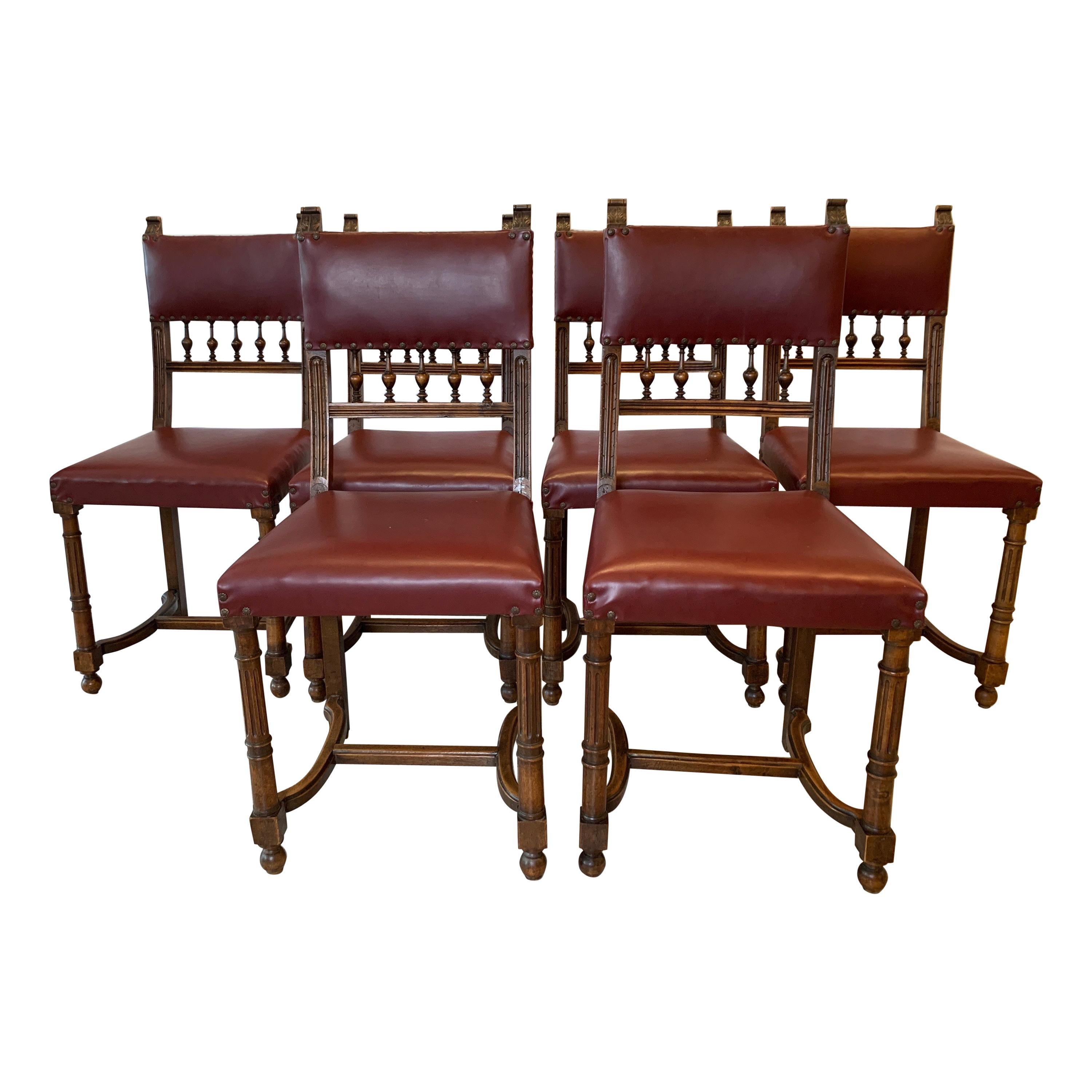Set of Six Jacobean Style Dinning Chairs