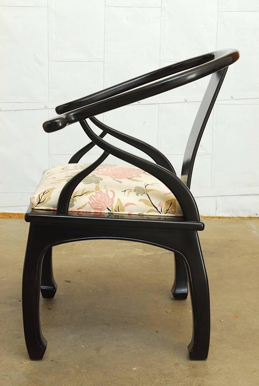 American Set of Six James Mont Style Horseshoe Chairs by Bernhardt