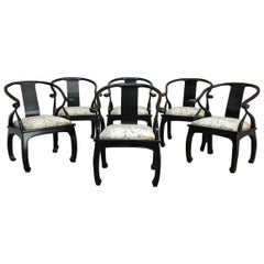 Set of Six James Mont Style Horseshoe Chairs by Bernhardt