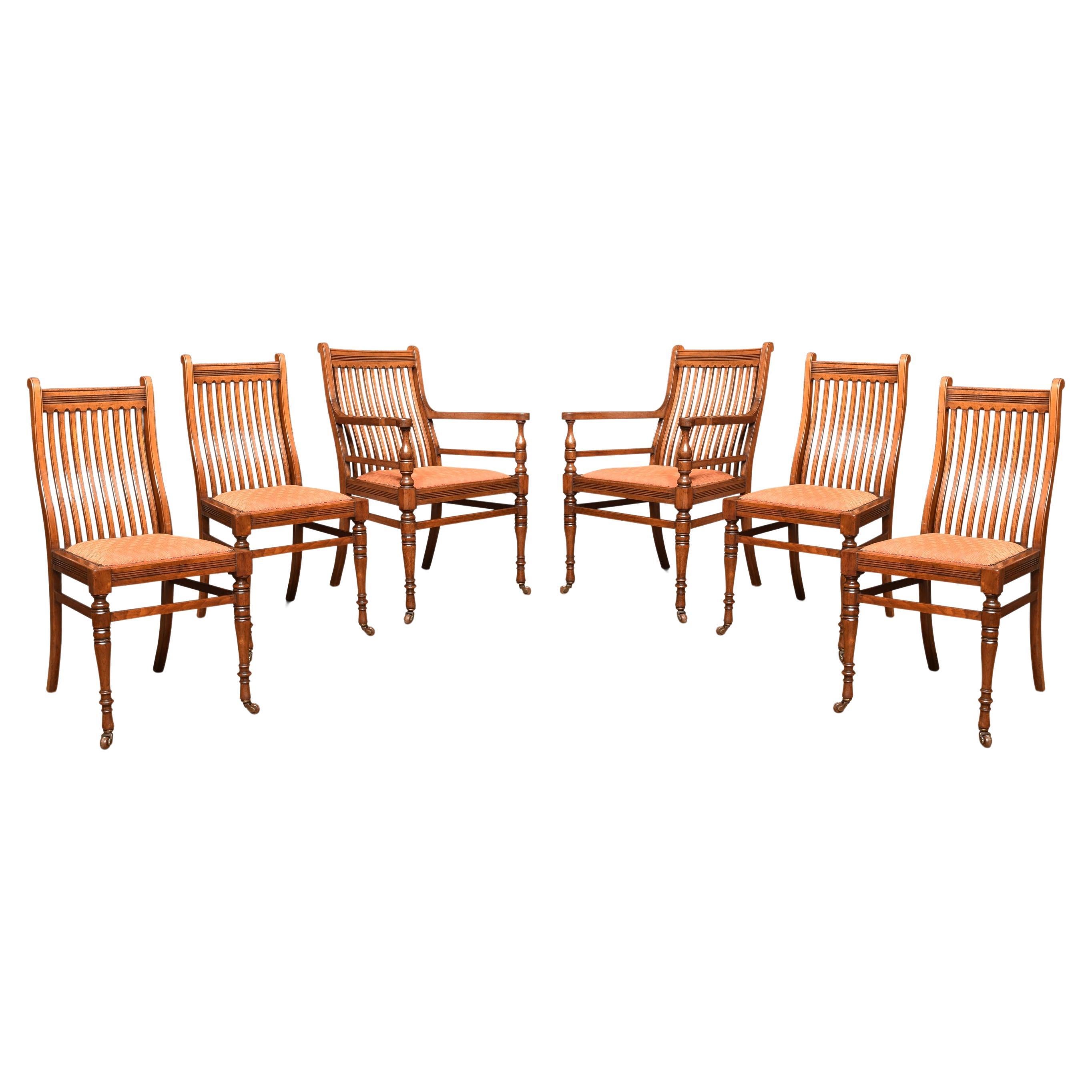 Set of Six James Shoolbread Dining Chairs For Sale