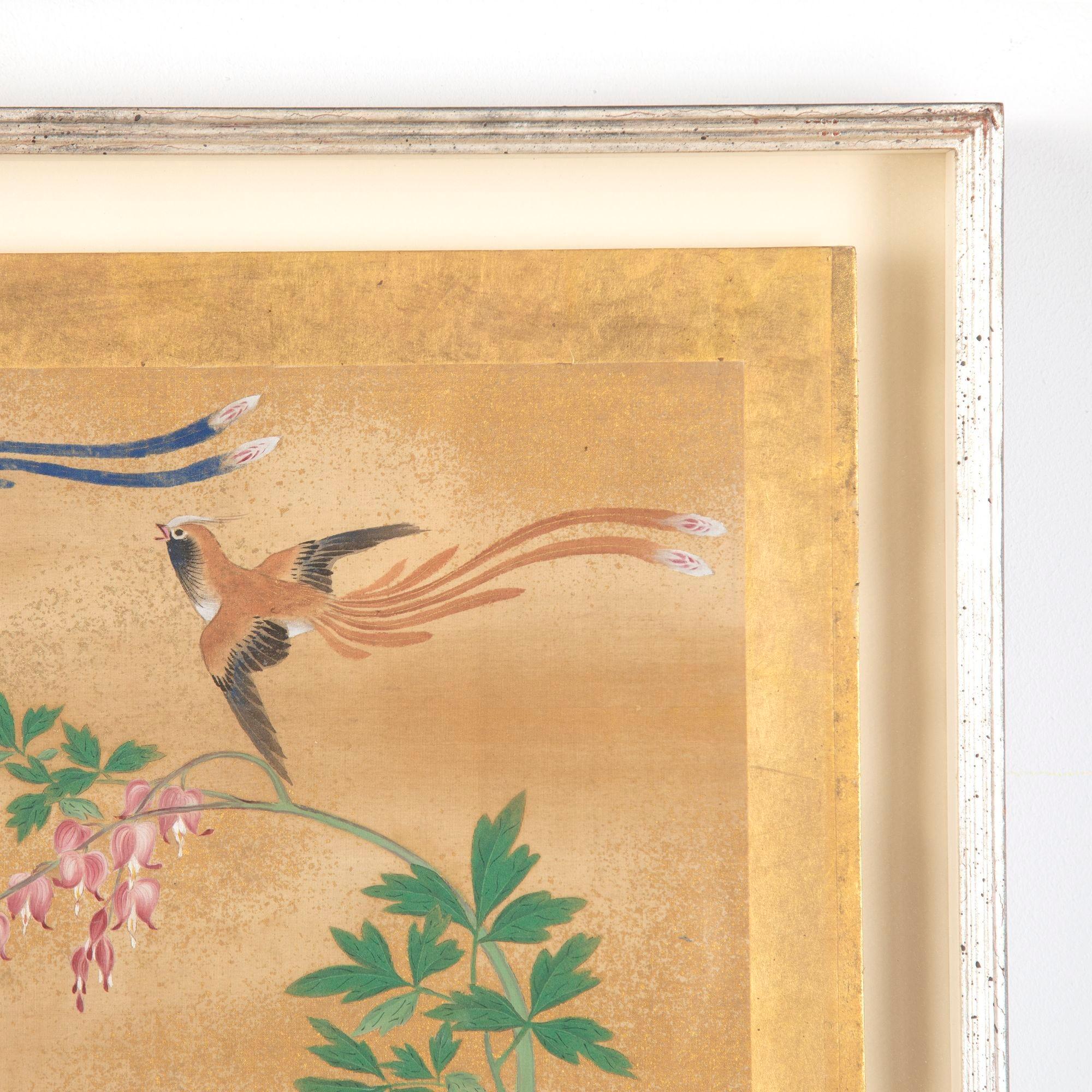 Silk Set of Six Japanese 19th Century Paintings For Sale