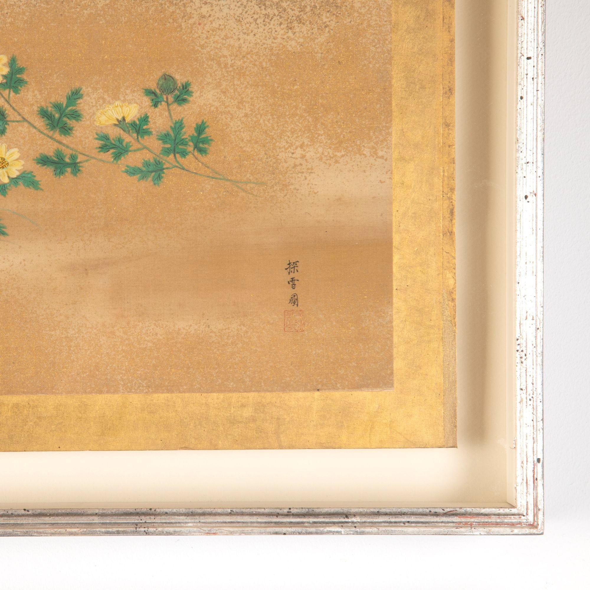 Set of Six Japanese 19th Century Paintings For Sale 2