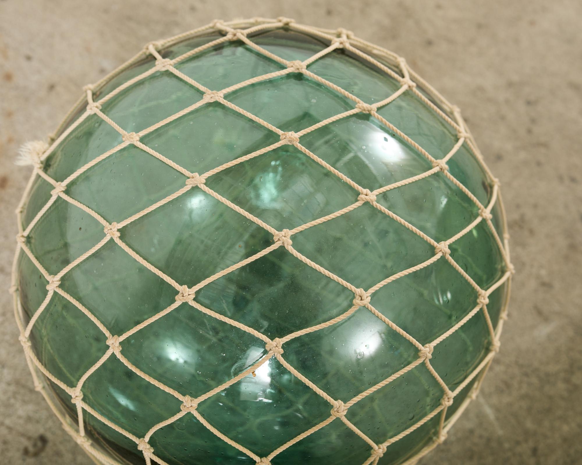 Set of Six Japanese Blown Glass Fishing Float Buoys 4