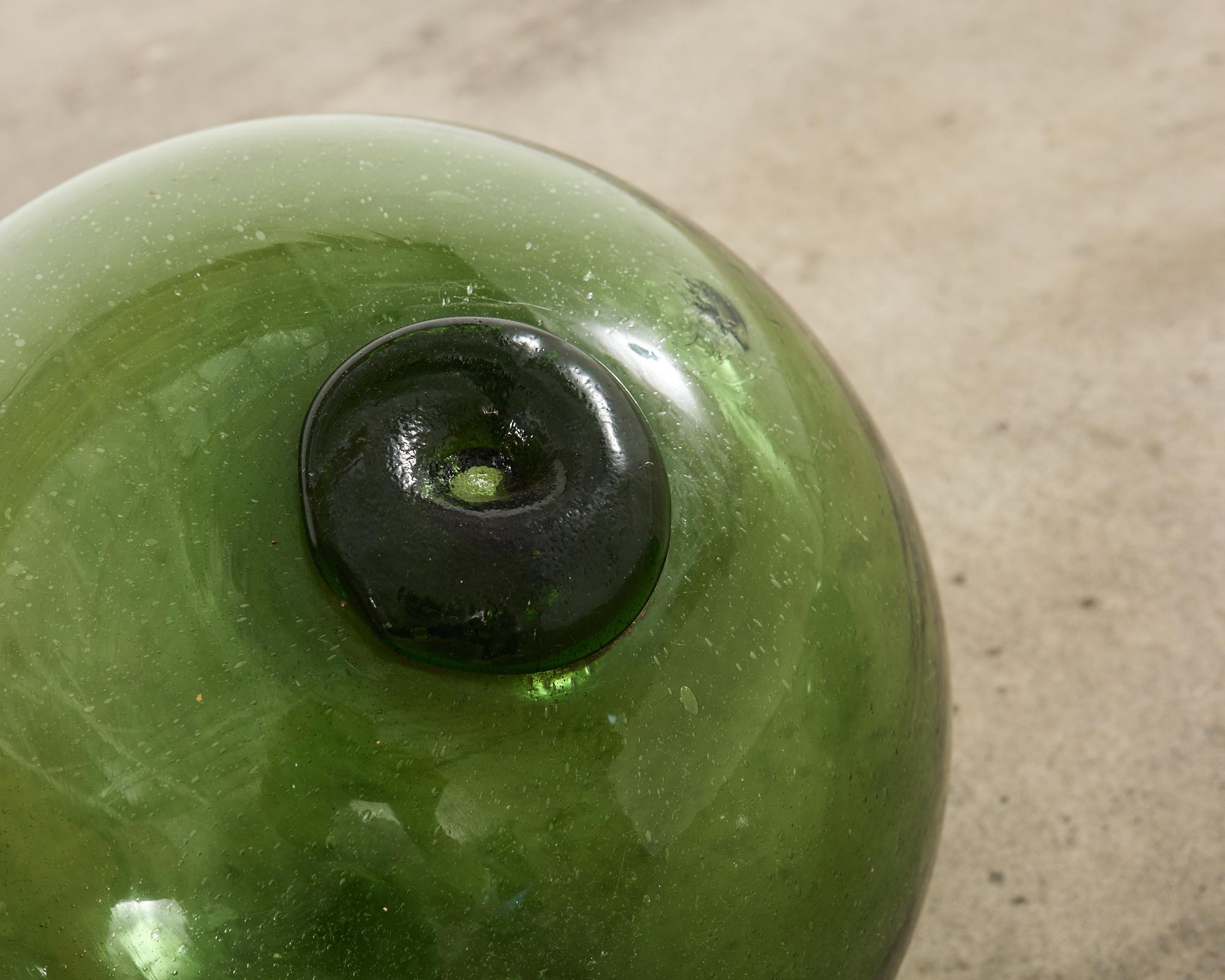 Set of Six Japanese Blown Glass Fishing Float Buoys 5