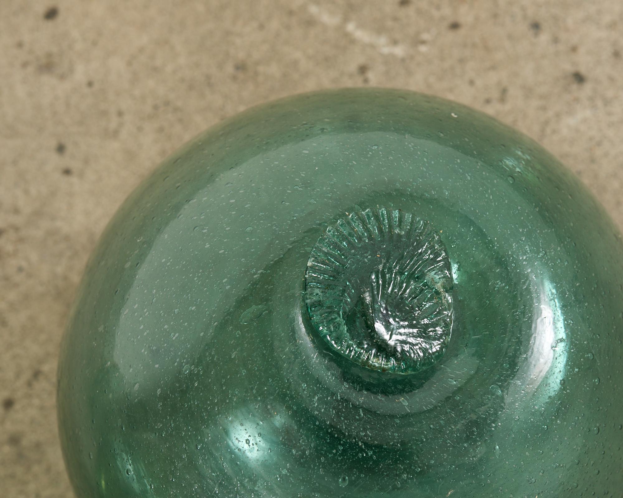 Hand-Crafted Set of Six Japanese Blown Glass Fishing Float Buoys