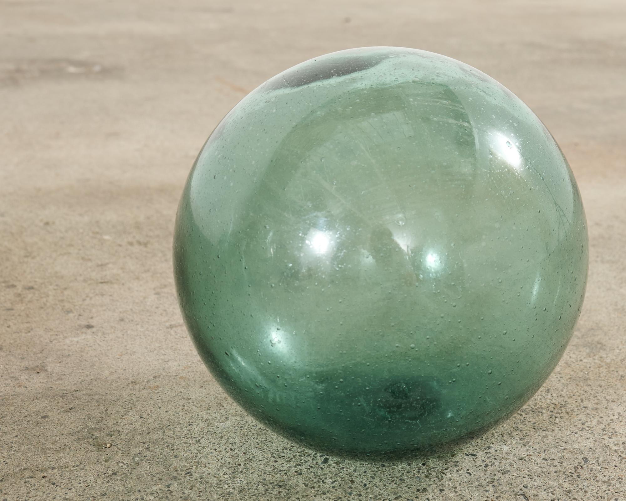 Set of Six Japanese Blown Glass Fishing Float Buoys In Good Condition In Rio Vista, CA