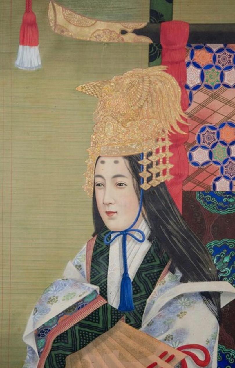 Late 19th Century Set of Six Japanese Meiji Period Imperial Portrait Paintings on Silk , Ca. 1880s For Sale