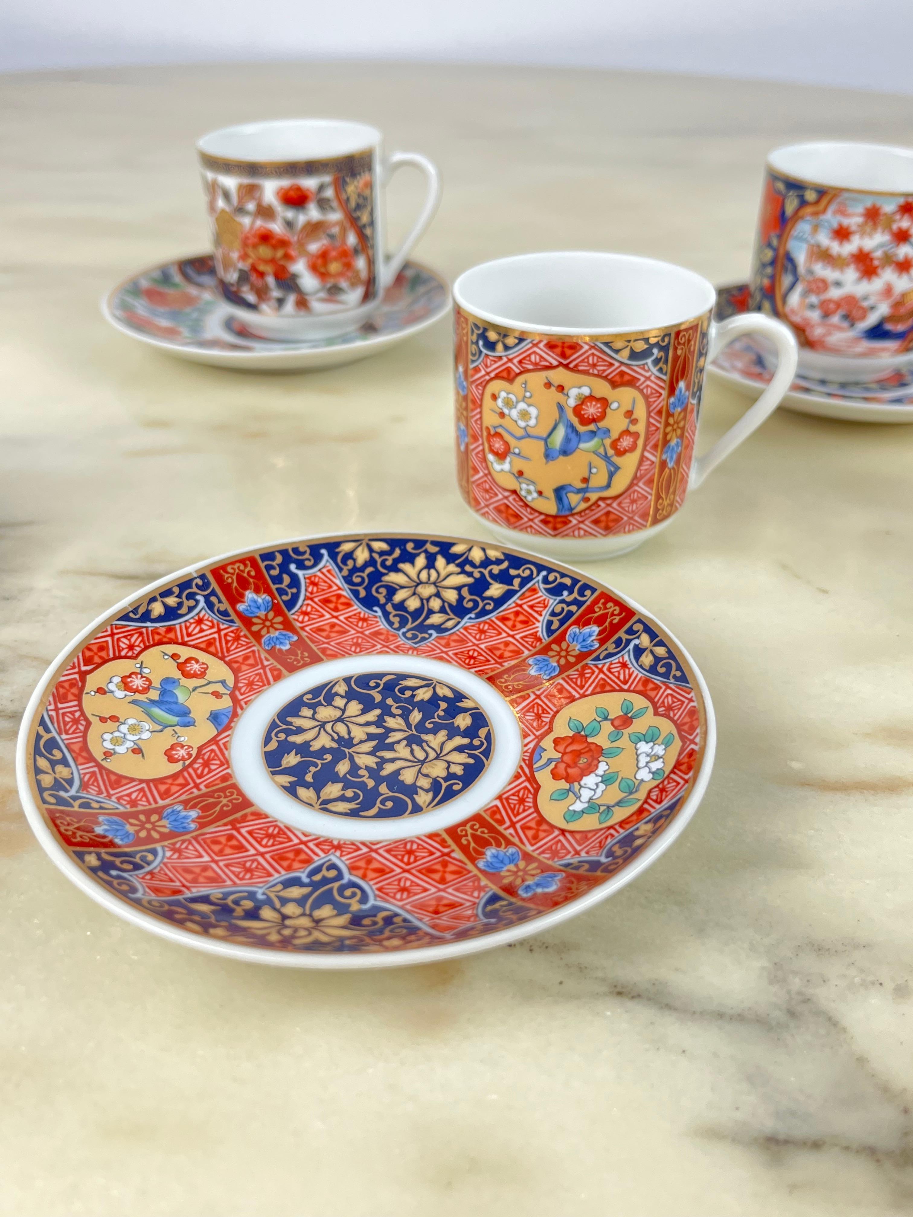 Set of Six Japanese Porcelain Coffee Cups, 1970s In Good Condition In Palermo, IT