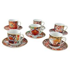 Vintage Set of Six Japanese Porcelain Coffee Cups, 1970s