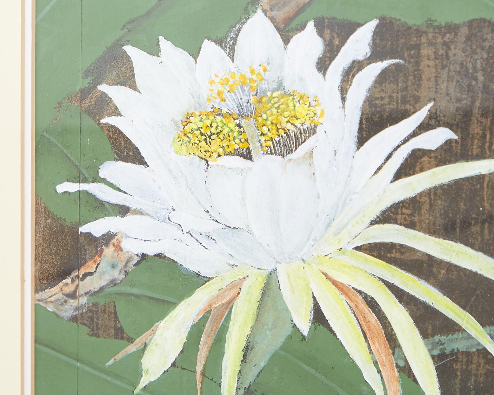 Set of Six Japanese Showa Period Framed Painted Panels by Carlota Ige 3