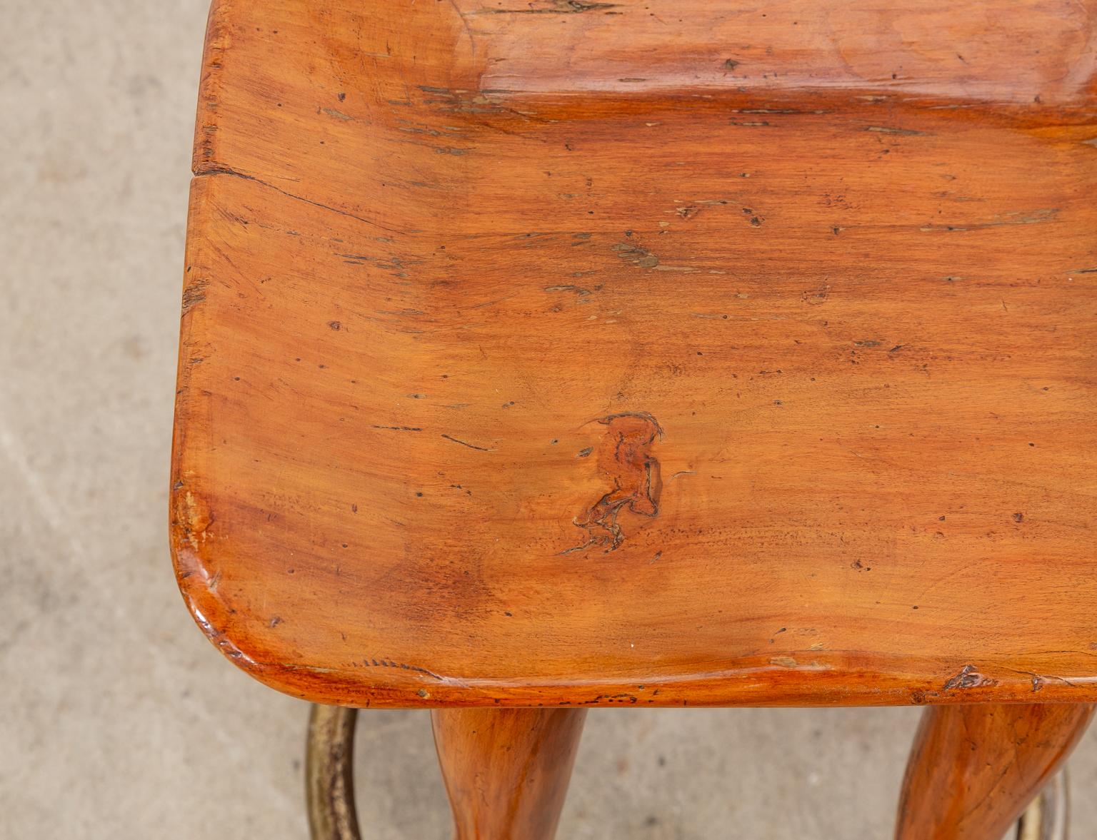 Set of Six Jean of Topanga California Carved Barstools 2