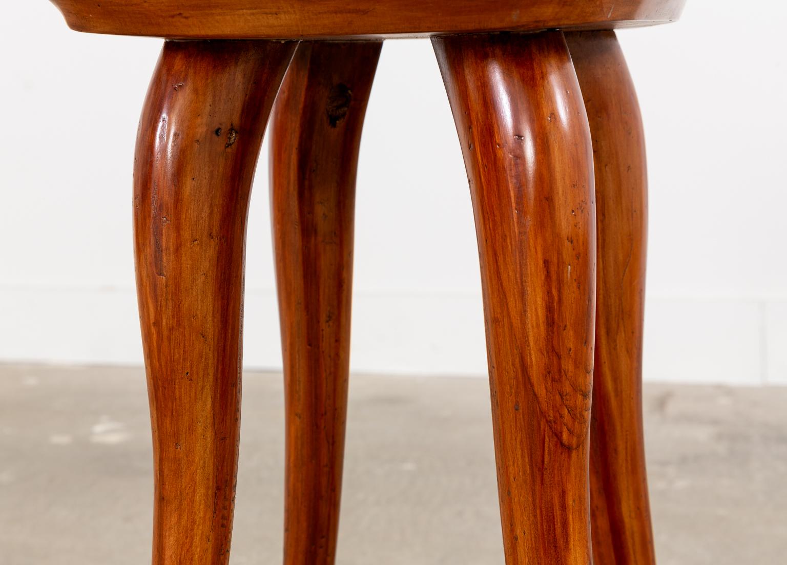 Set of Six Jean of Topanga California Carved Barstools 10