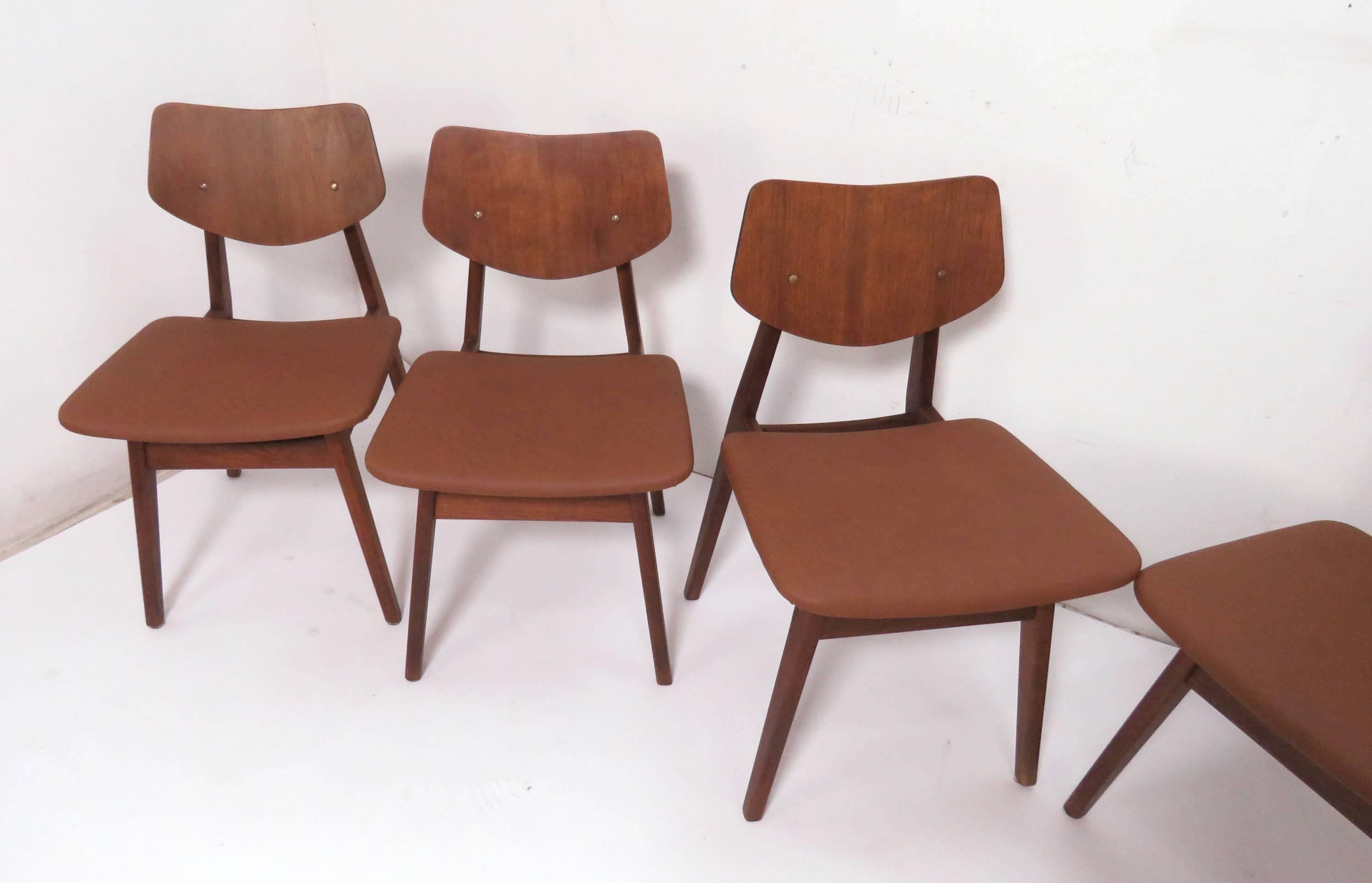 Upholstery Set of Six Jens Risom Dining Chairs