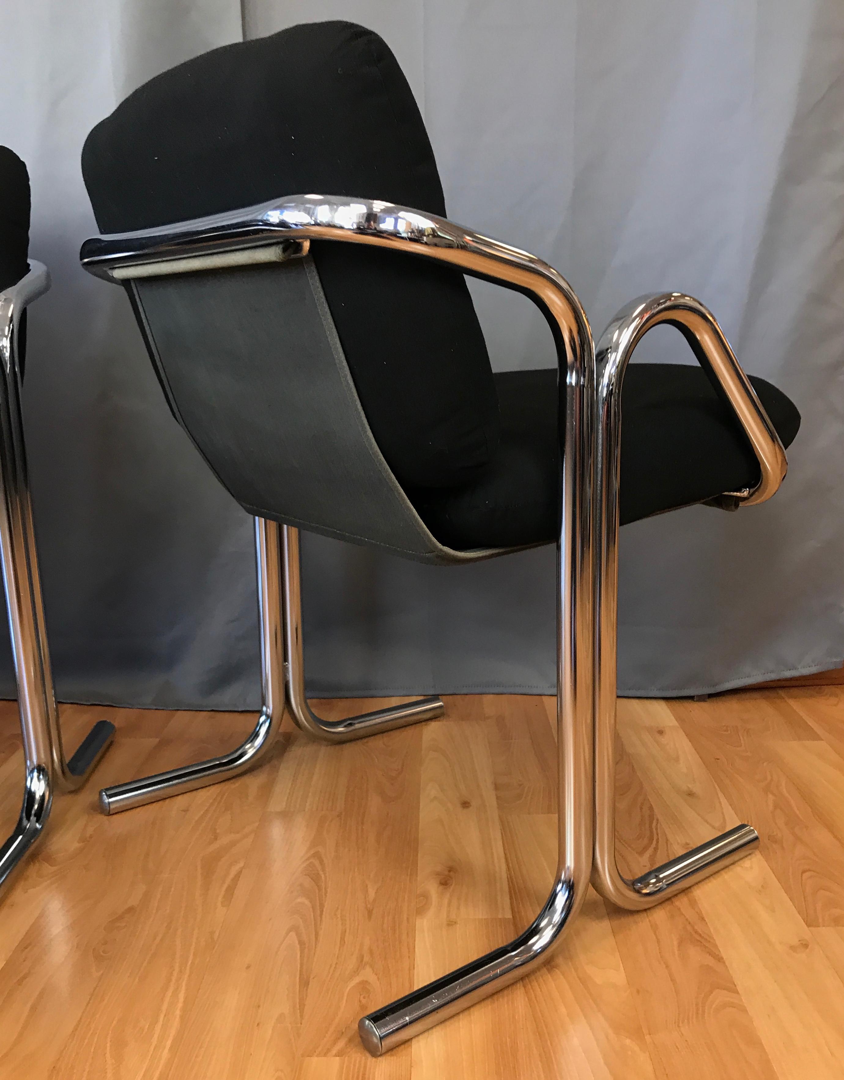 Set of Six Jerry Johnson for Landes Arcadia Tubular Chrome Dining Chairs, 1960s 5