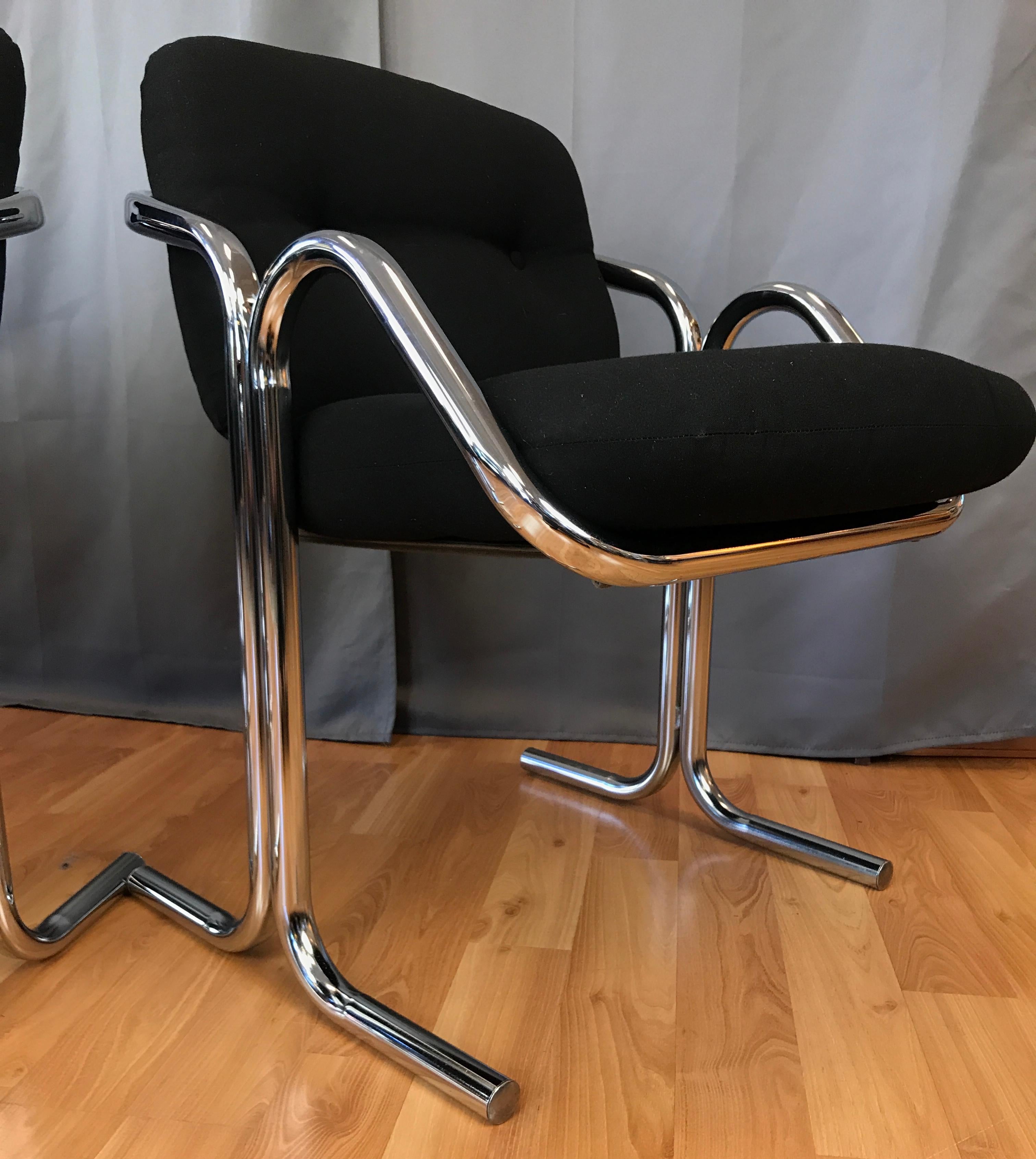 Set of Six Jerry Johnson for Landes Arcadia Tubular Chrome Dining Chairs, 1960s 6
