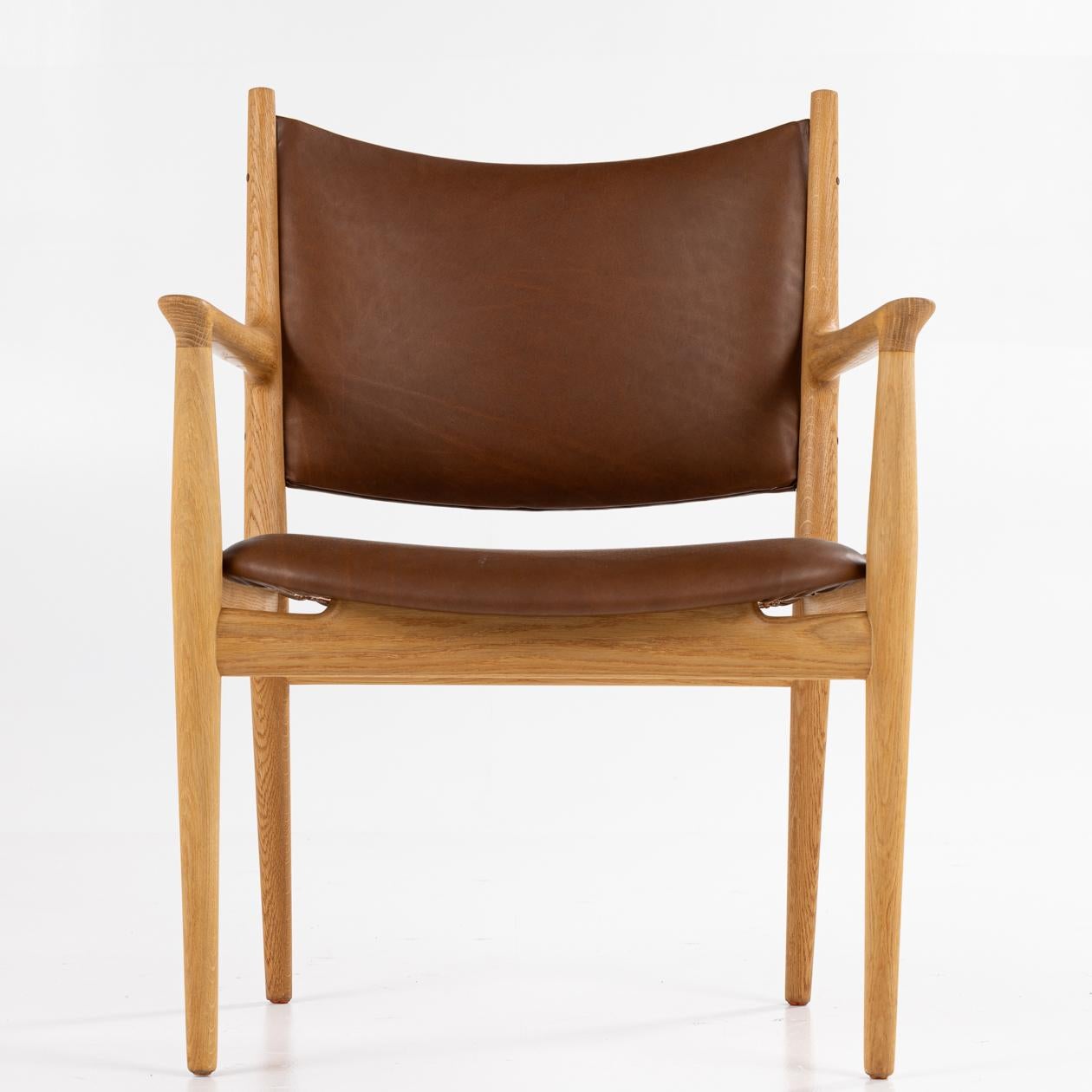 Patinated Set of six JH 513 chairs by Hans J. Wegner