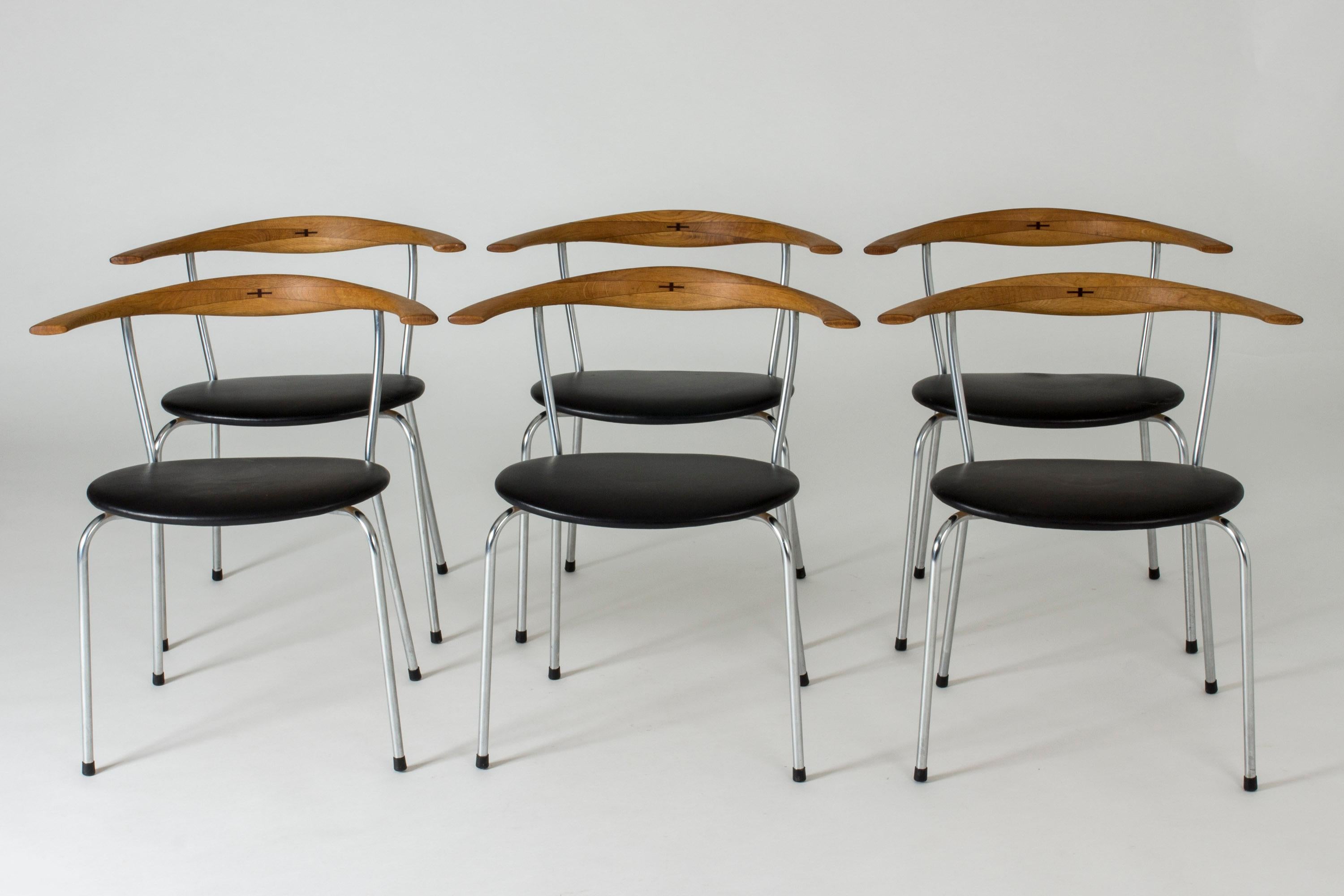 Scandinavian Modern Set of Six “JH 701” Dining Chairs by Hans J. Wegner