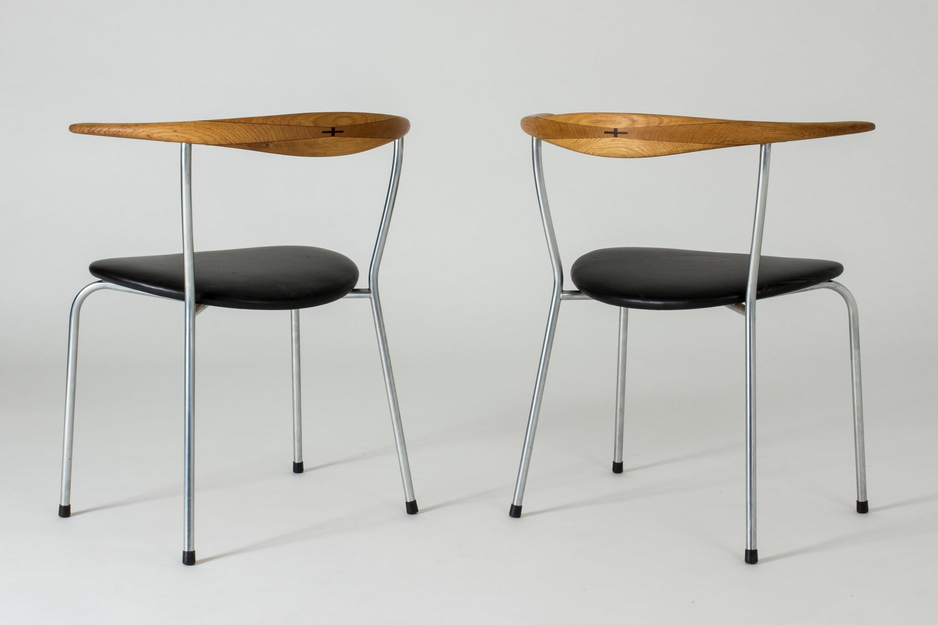 Steel Set of Six “JH 701” Dining Chairs by Hans J. Wegner