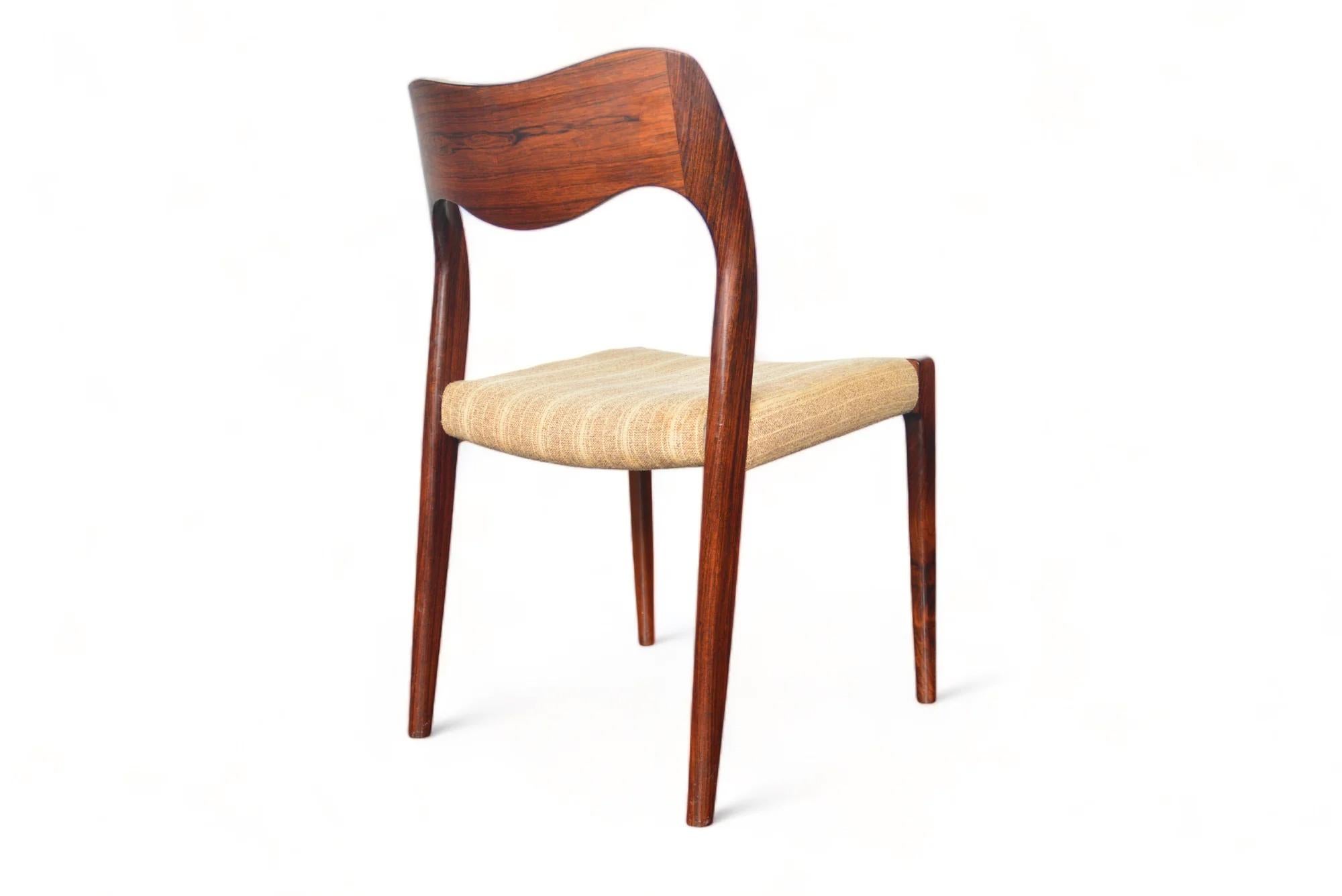Set Of Six J.l. Møller Model 71 Dining Chairs In Brazilian Rosewood #1 For Sale 3