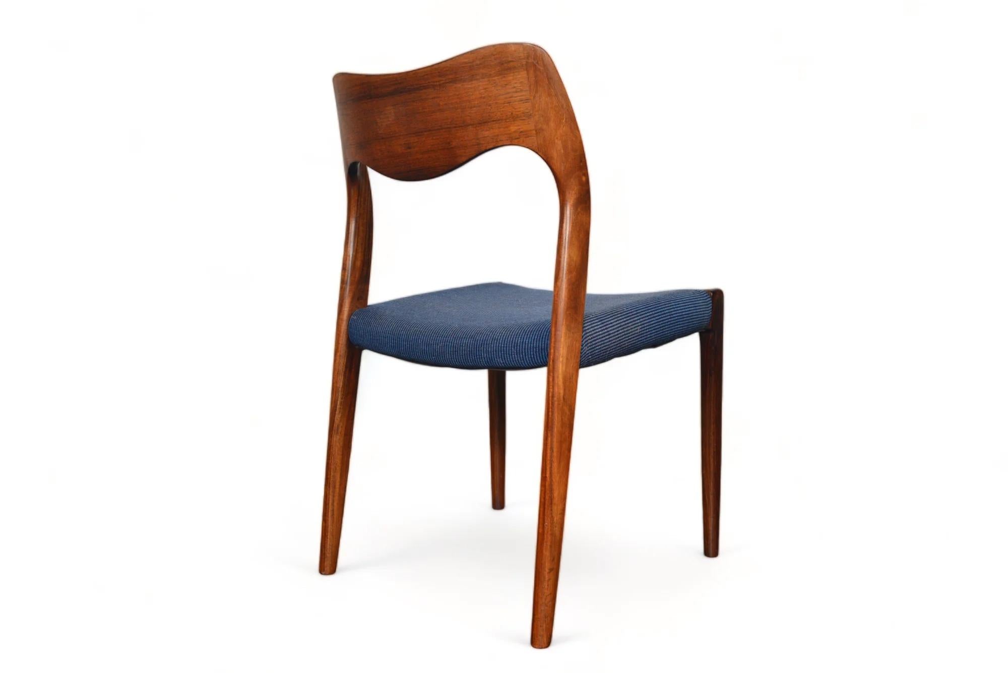 Set Of Six J.l. Møller Model 71 Dining Chairs In Brazilian Rosewood #2 For Sale 4