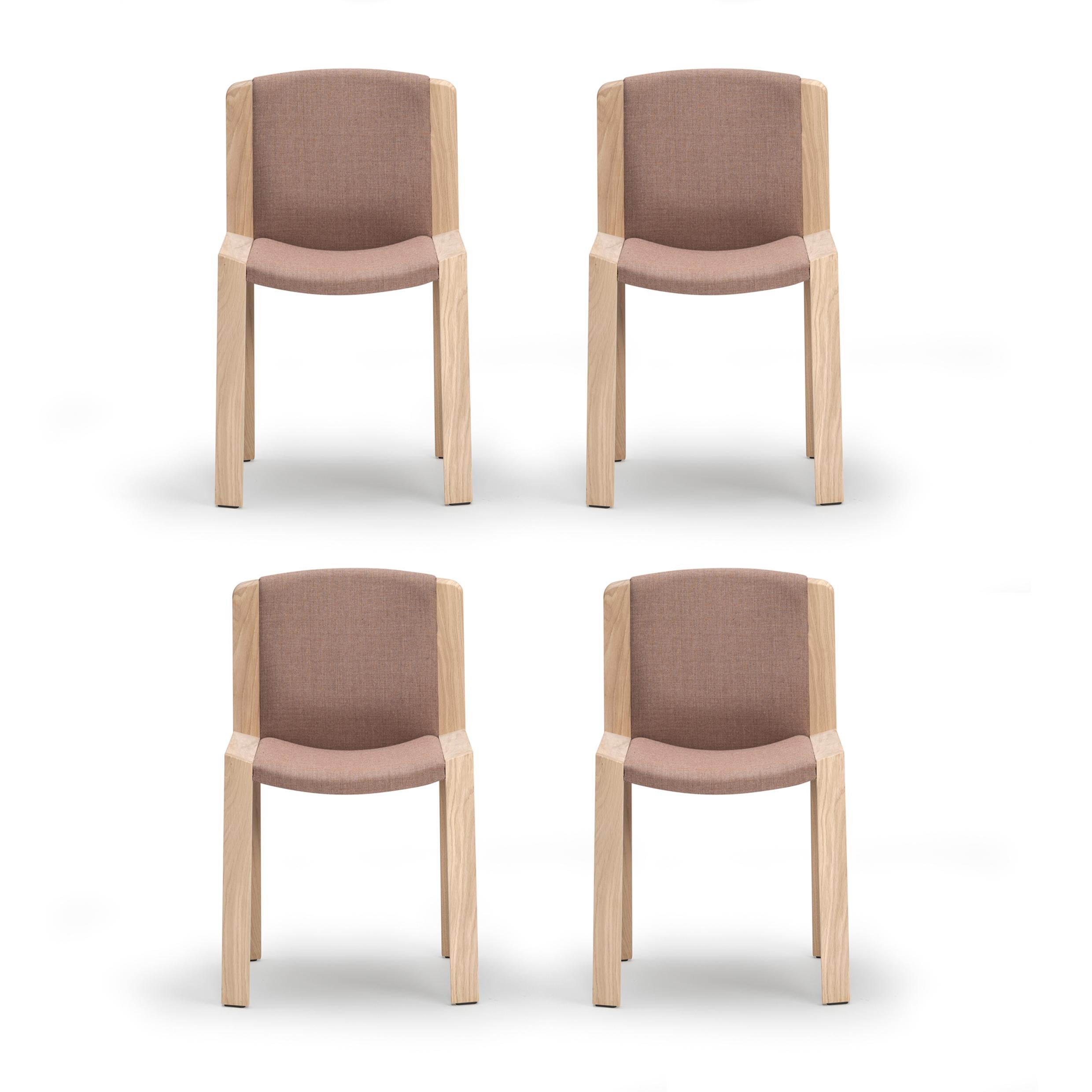 Set of Six Joe Colombo 'Chair 300' Wood and Kvadrat Fabric by Karakter For  Sale at 1stDibs
