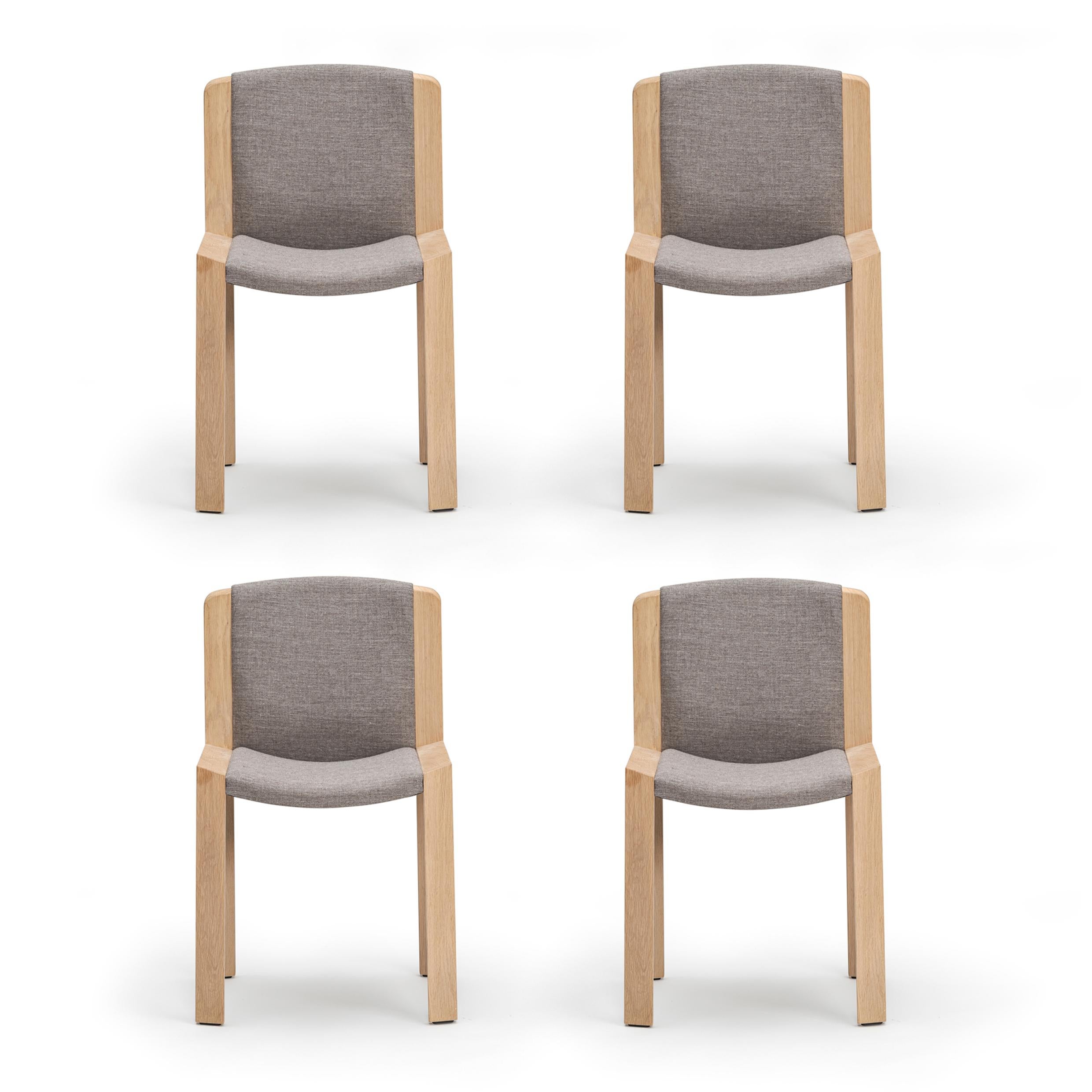 Mid-Century Modern Ensemble de six chaises 300 Joe Colombo en bois et tissu Kvadrat par Karakter en vente