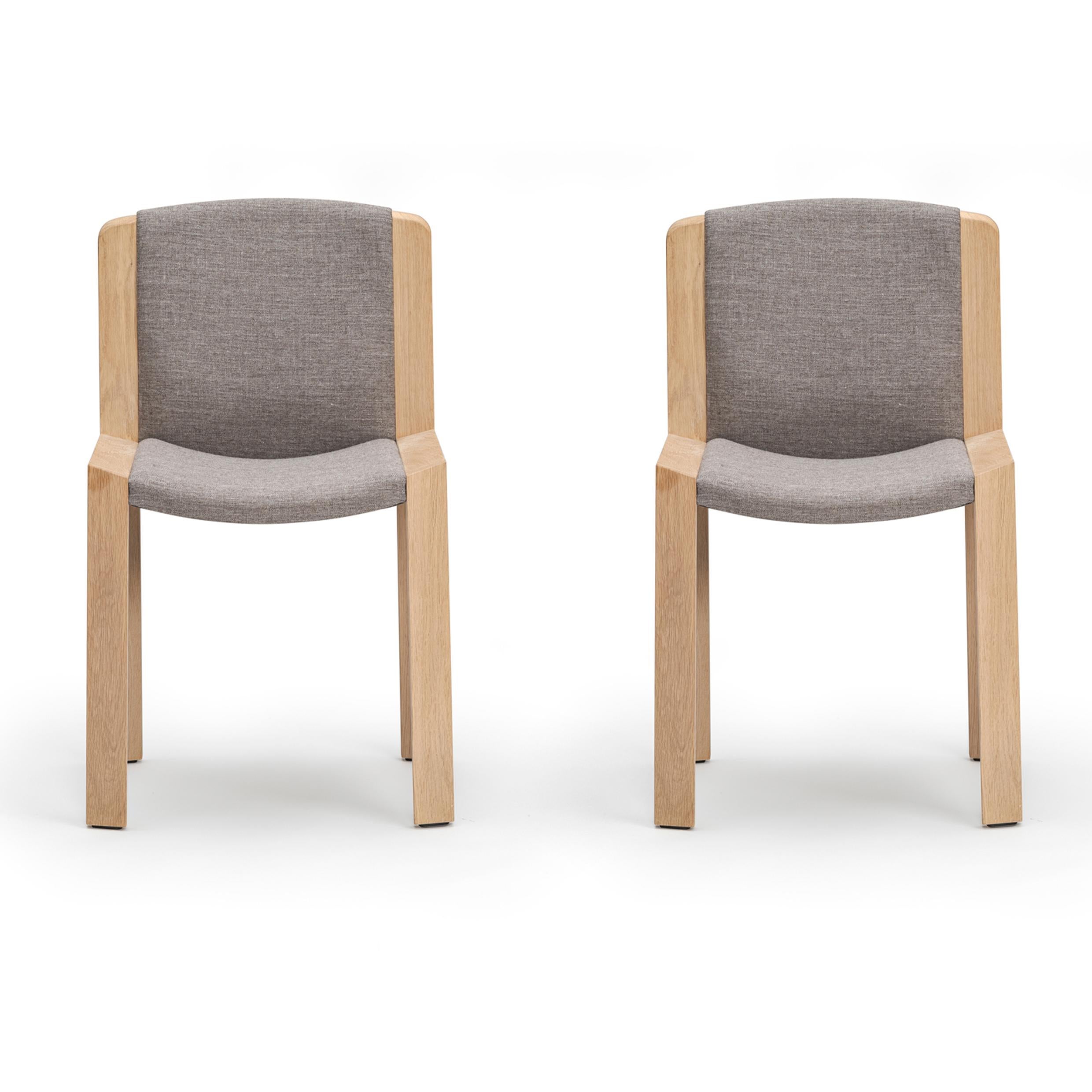 Danish Set of Six Joe Colombo 'Chair 300' Wood and Kvadrat Fabric by Karakter For Sale