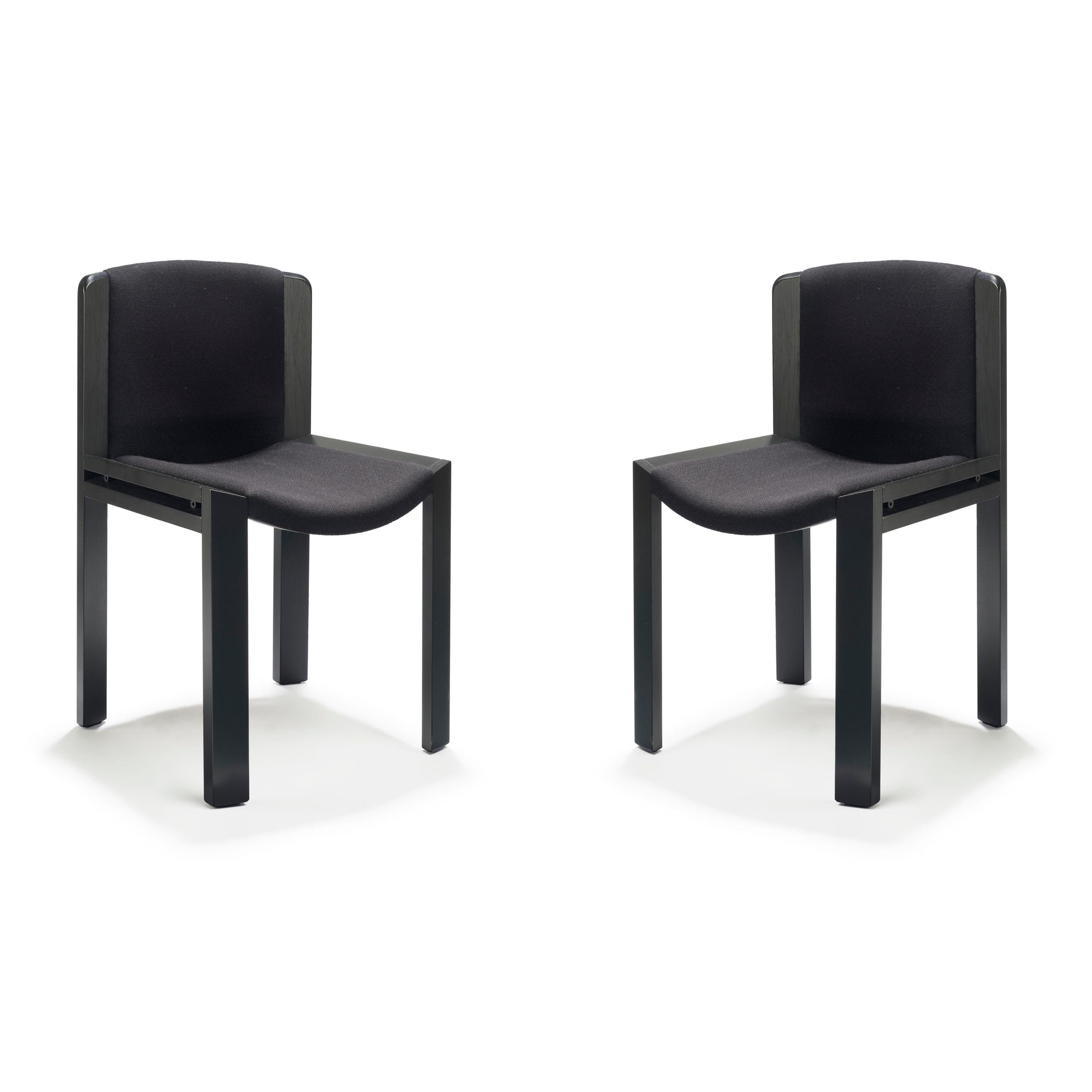 Danese Set di sei sedie Joe Colombo 'Chair 300' in Wood e tessuto Kvadrat di Karakter in vendita