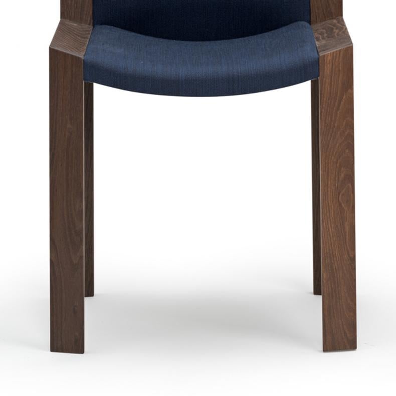 Sechser-Set Joe Colombo ''Chair 300'' Holz und Kvadrat-Stoff von Karakter im Zustand „Neu“ im Angebot in Barcelona, Barcelona