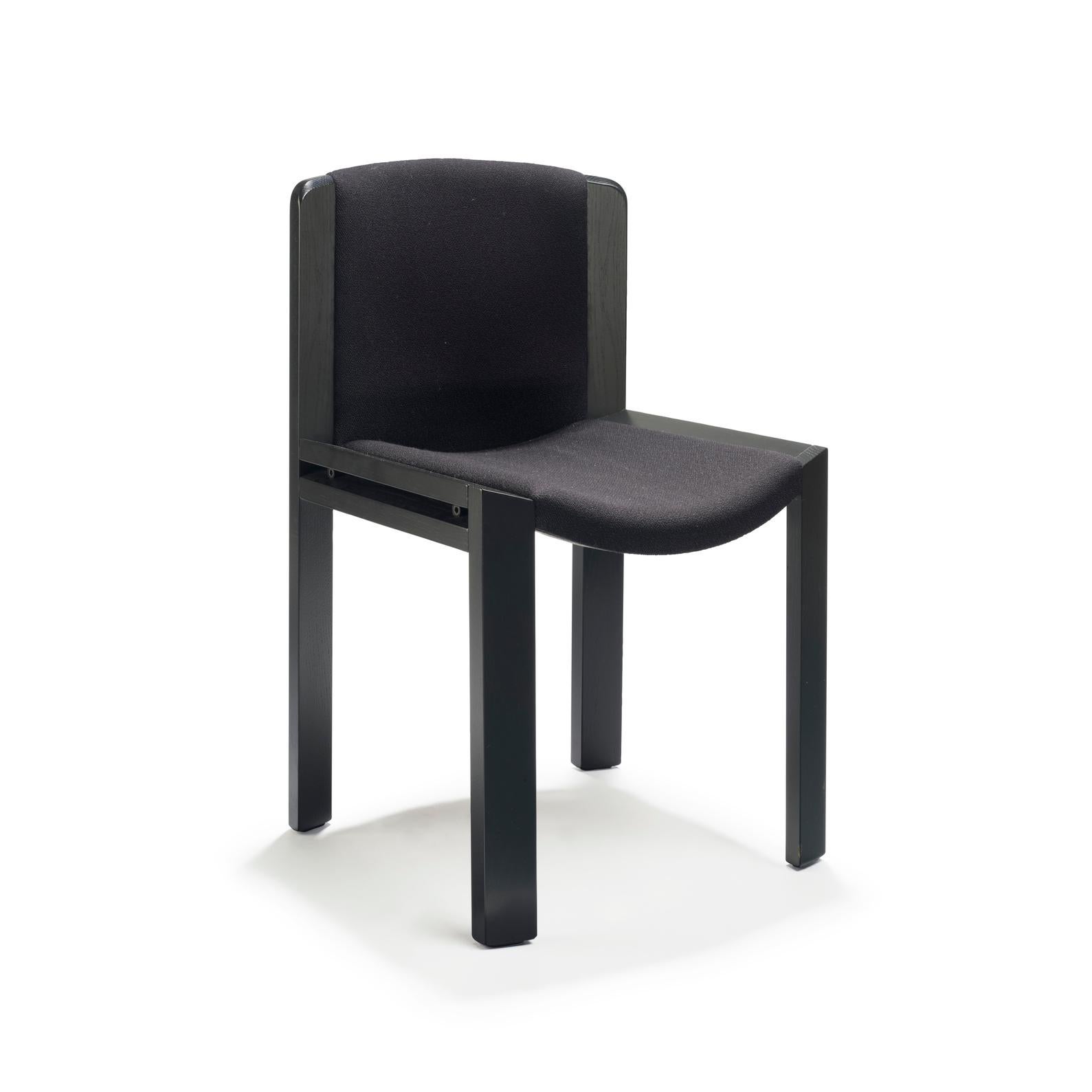 Contemporary Set of Six Joe Colombo 'Chair 300' Wood and Kvadrat Fabric by Karakter