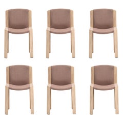 Set di sei sedie Joe Colombo 'Chair 300' in Wood e tessuto Kvadrat di Karakter