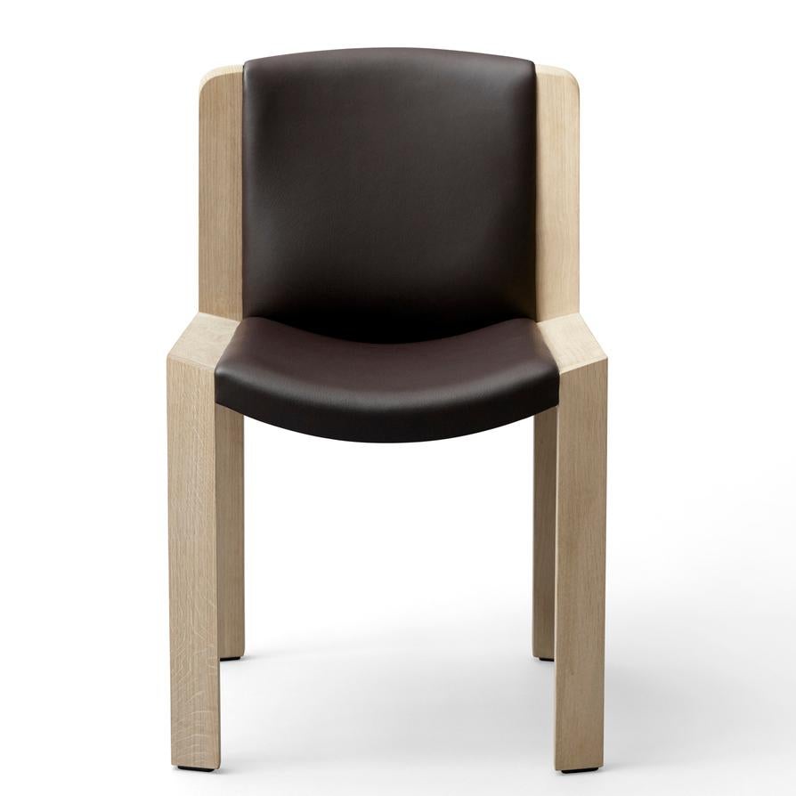 Set of Six Joe Colombo 'Chair 300' Wood and Sørensen Leather by Karakter 12