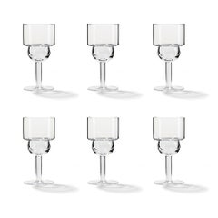Set von sechs Joe Colombo 'Sferico' Glas-Tischgeschirr von Karakter