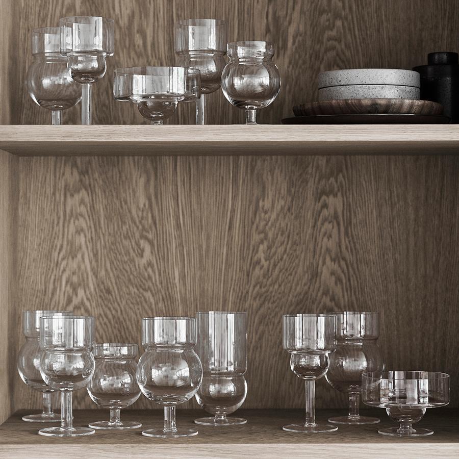 Set von sechs Joe Colombo 'Sferico' Glas-Tischgeschirr von Karakter im Angebot 2