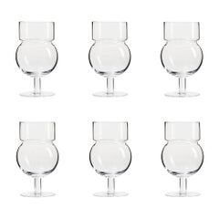 Set of Six Joe Colombo 'Sferico' Glass Tableware by Karakter