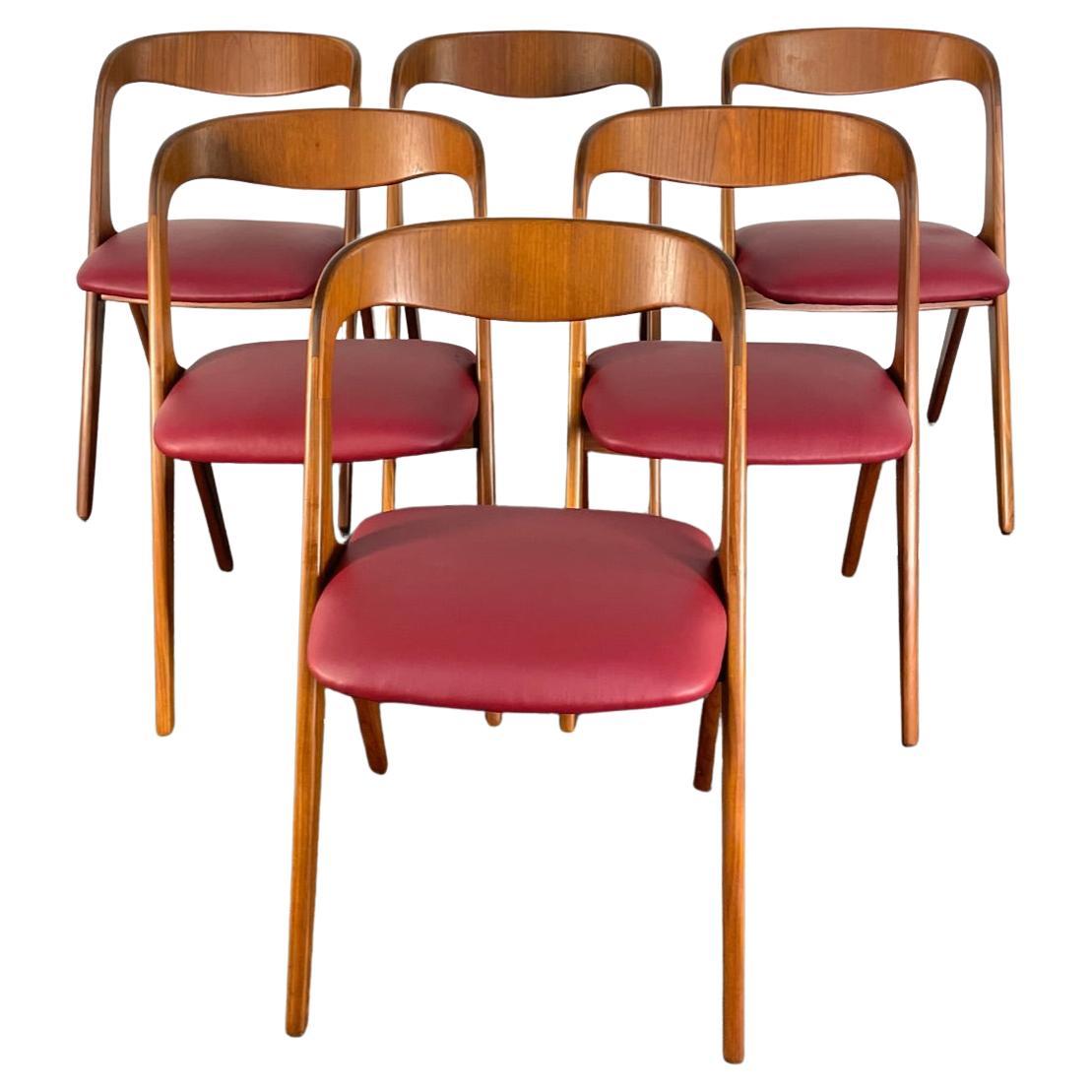 Set di sei sedie da pranzo Johannes Andersen per Vamo Sonde, Danimarca