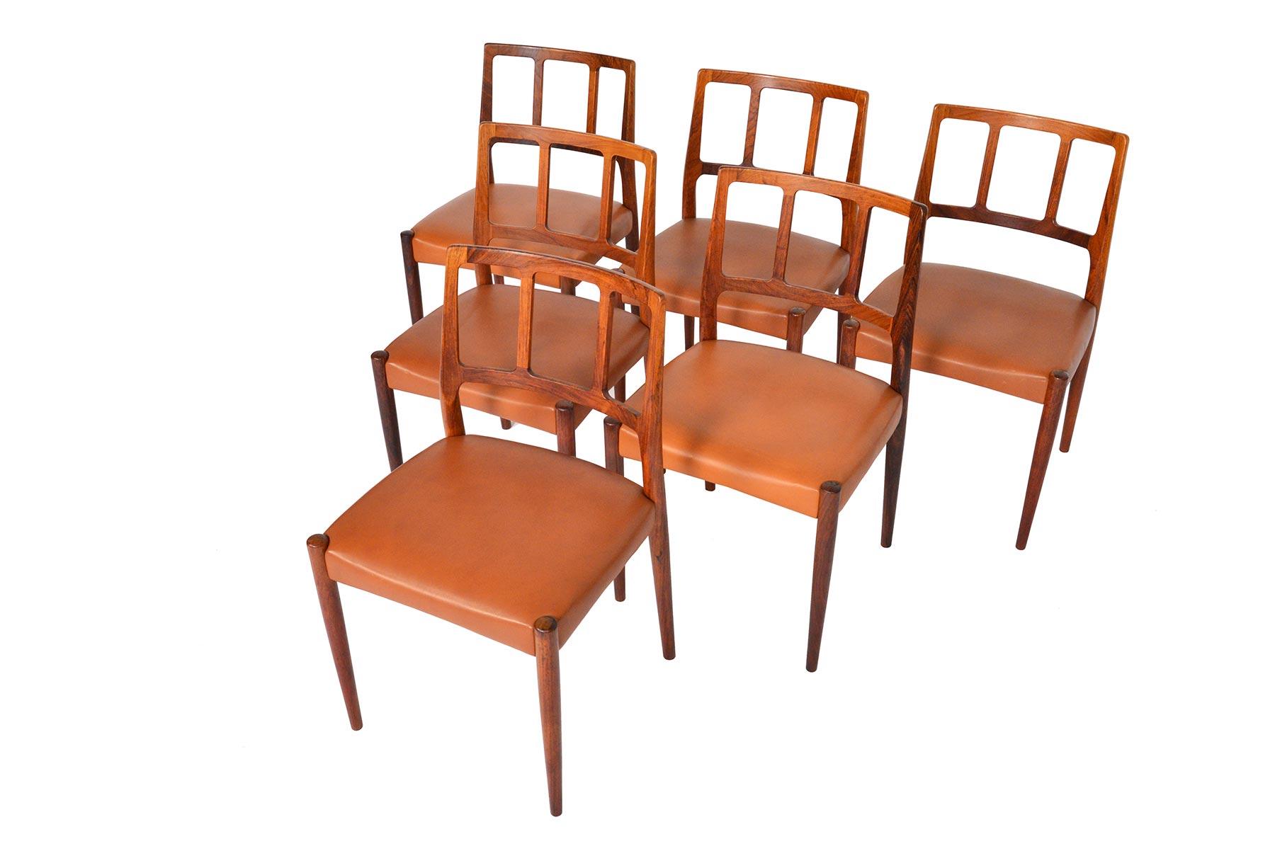 Danish Set of Six Johannes Andersen 'Louise' Rosewood Dining Chairs