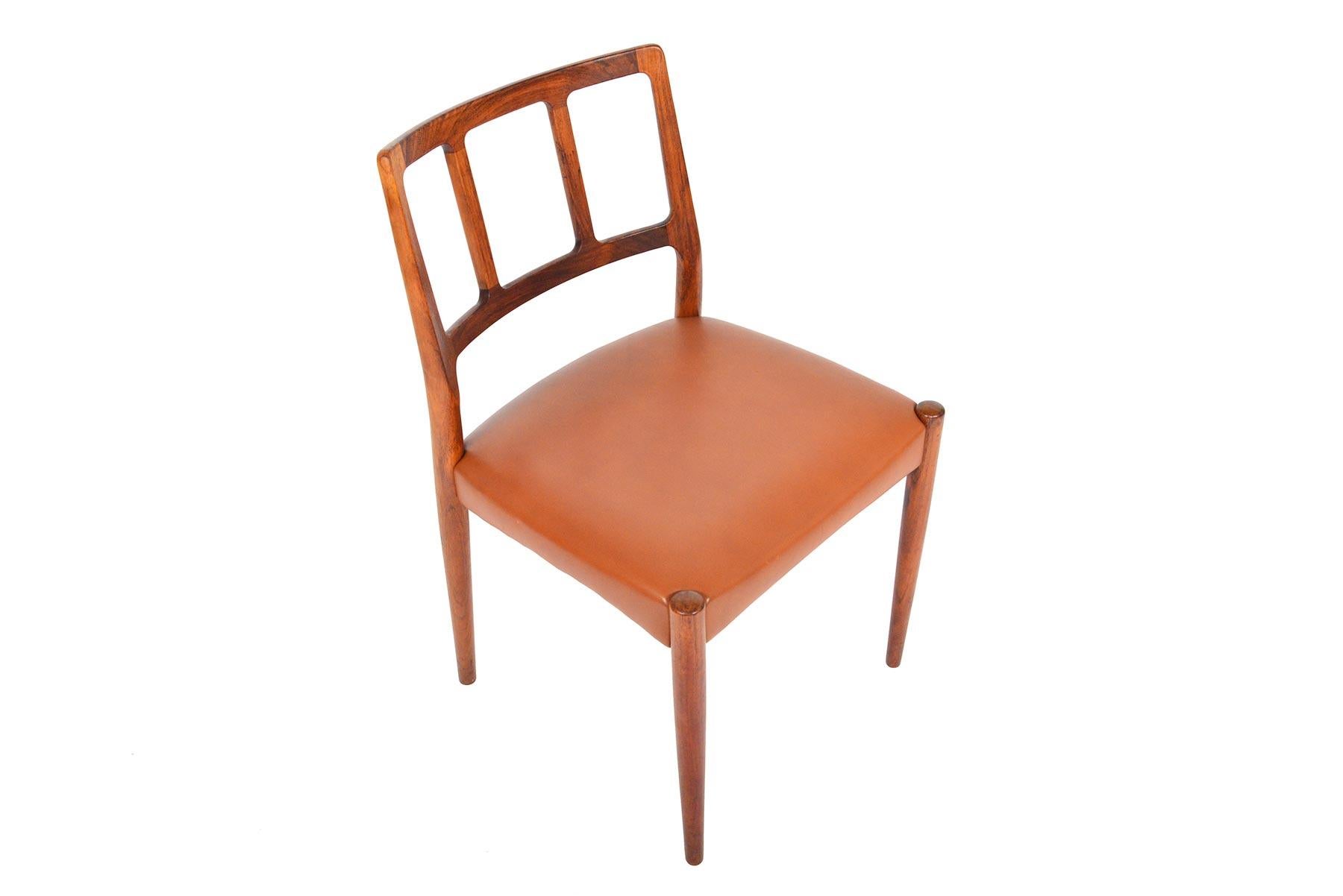 Set of Six Johannes Andersen 'Louise' Rosewood Dining Chairs In Excellent Condition In Berkeley, CA
