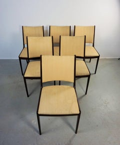 Six Restored Johannes Andersen Mahogany Dining Chairs Custom Upholstery Included