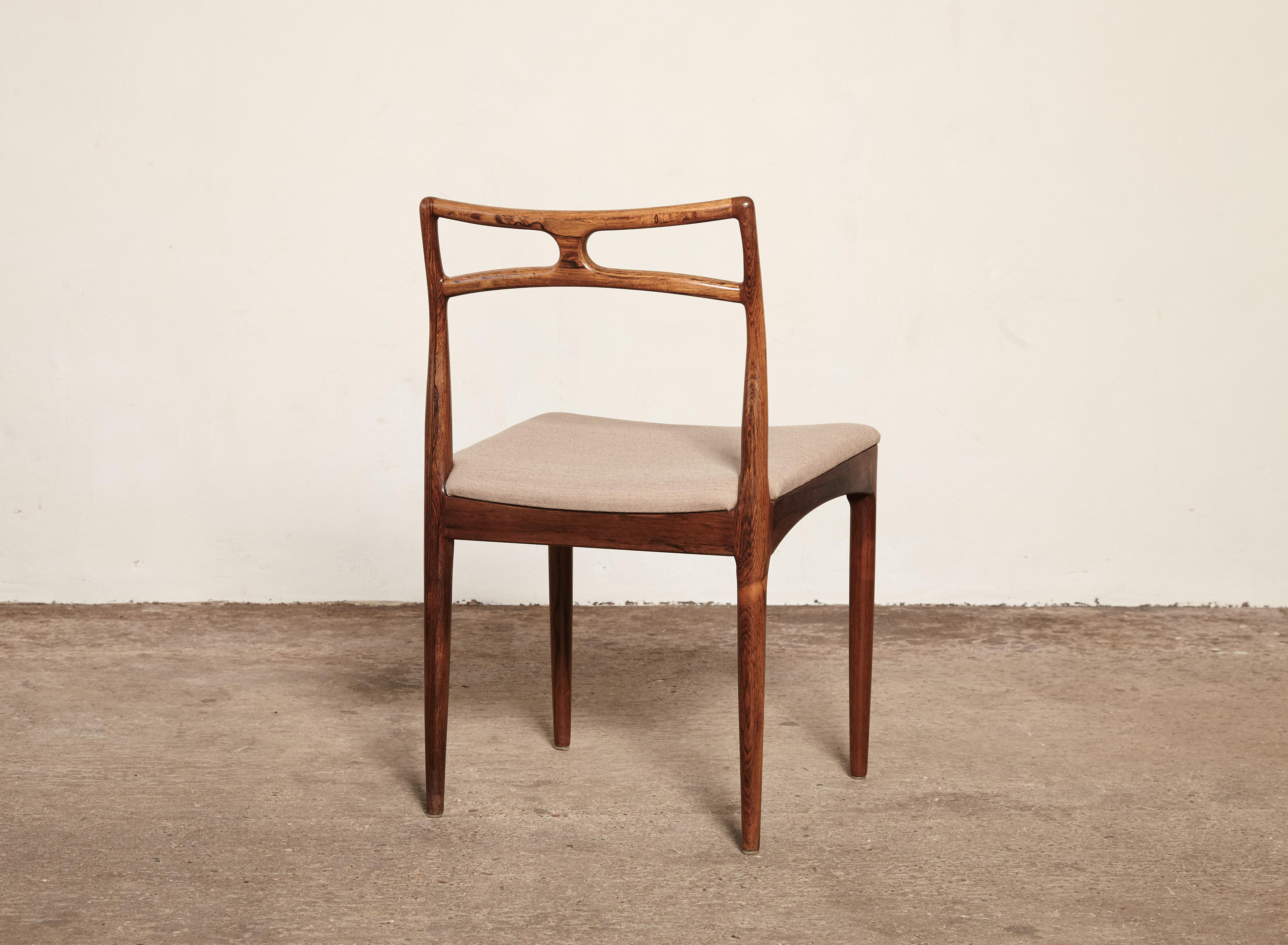 20th Century Set of Six Johannes Andersen Model #94 Rosewood Dining Chairs, Denmark, 1960s